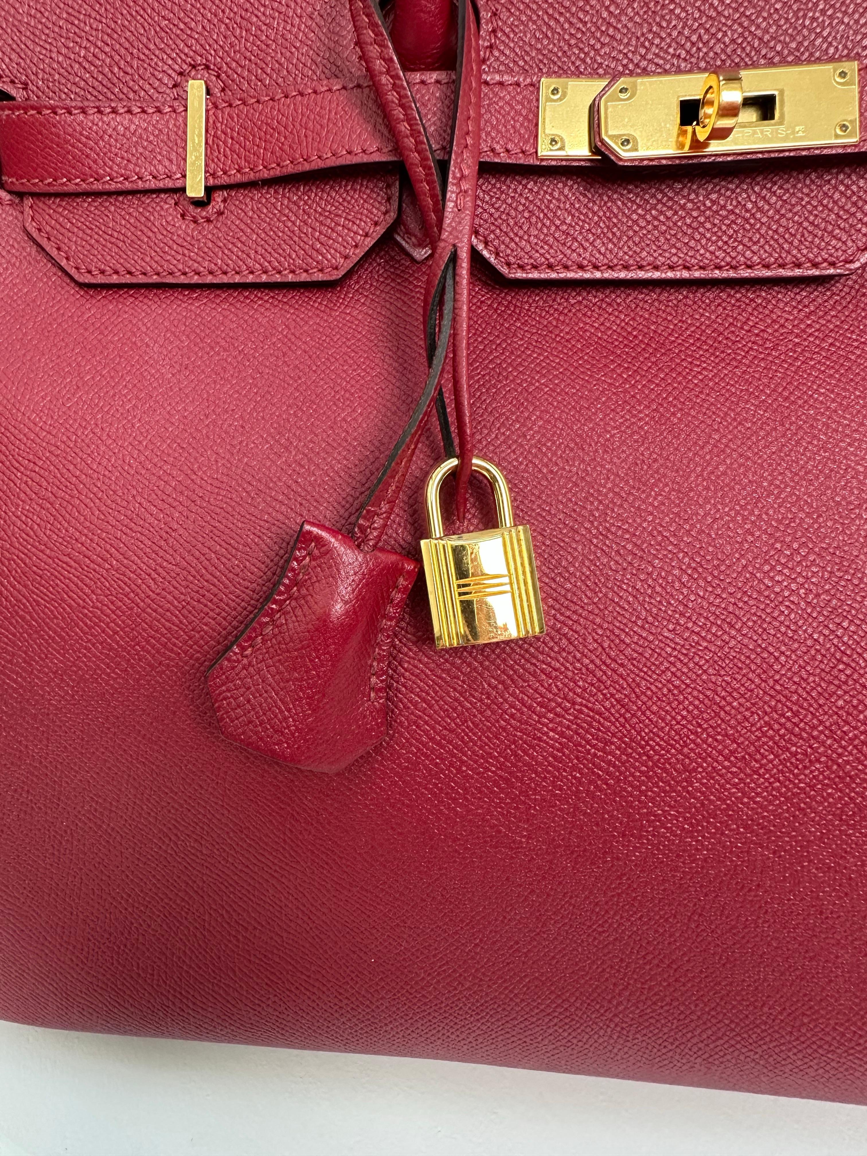 Hermes Birkin 35 Rouge Grenat en vente 5