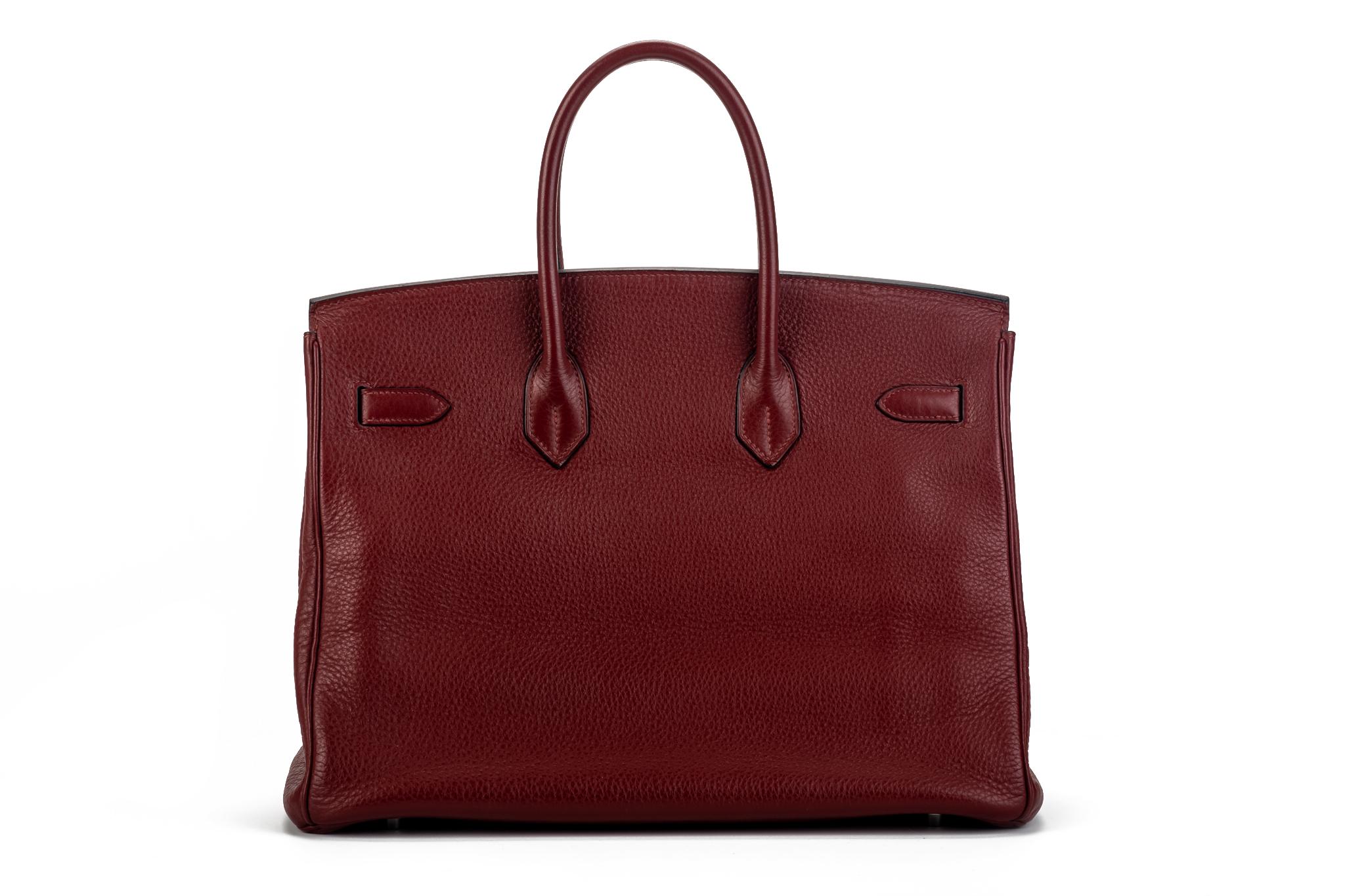 Hermes Birkin 35 Rouge H Clemence, Birkin im Zustand „Hervorragend“ im Angebot in West Hollywood, CA