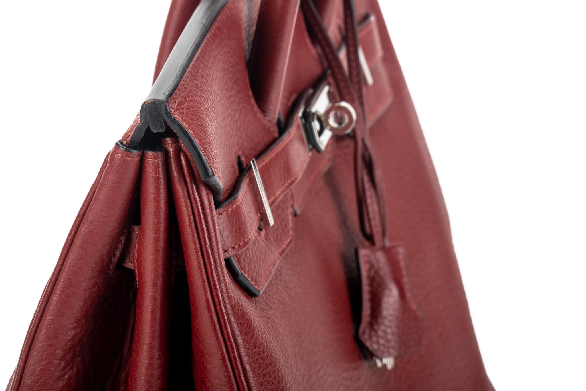 Hermes Birkin 35 Rouge H Clemence en vente 3