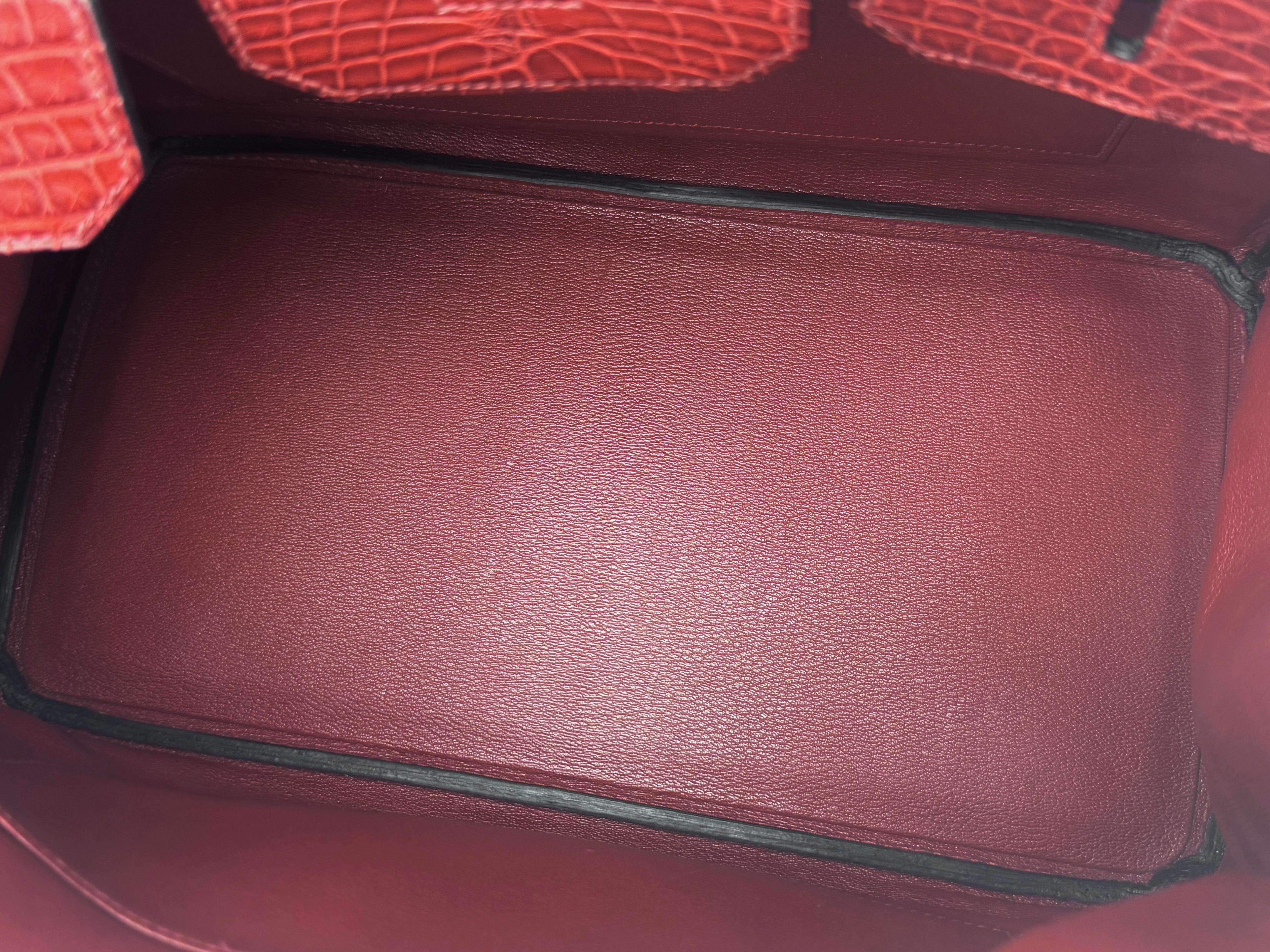 Hermes Birkin 35 Rouge H Red Matte Alligator Gold Hardware 5