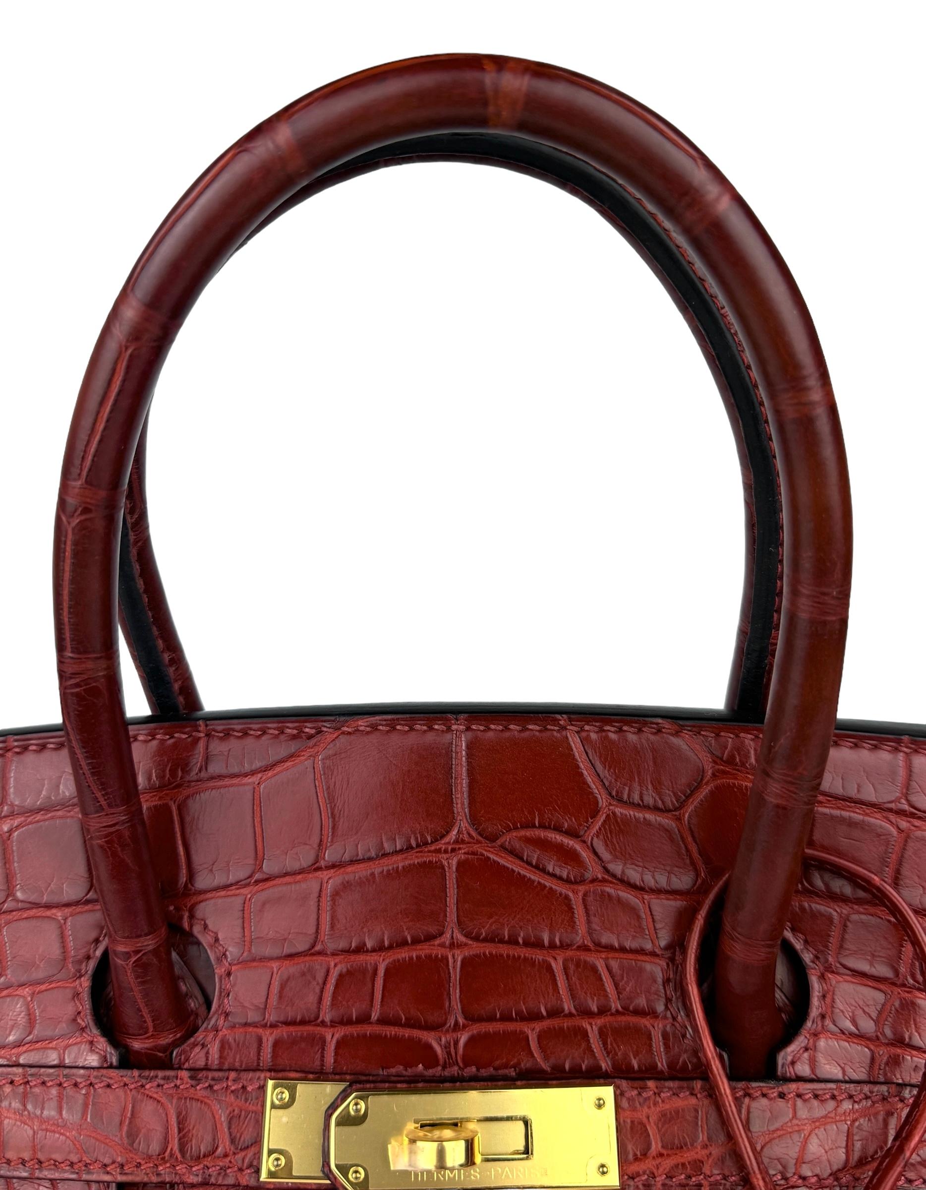 Hermes Birkin 35 Rouge H Red Matte Alligator Gold Hardware 2