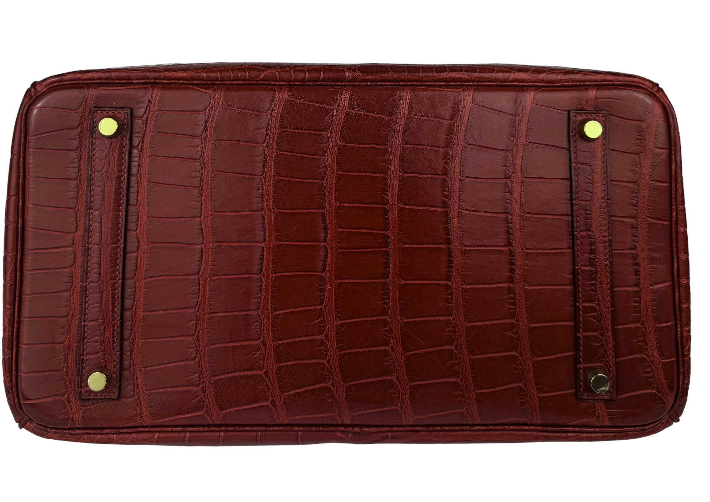 Hermes Birkin 35 Rouge H Red Matte Alligator Gold Hardware 3