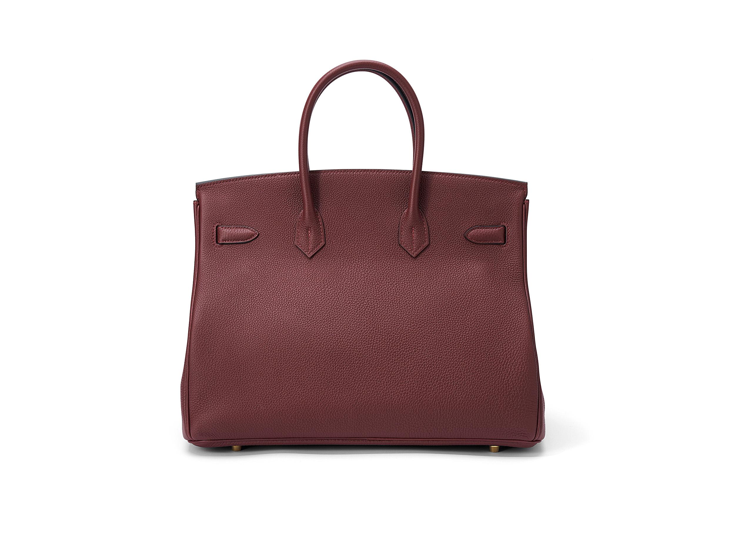 Brown Hermès Birkin 35 Rouge H Togo Gold Hardware For Sale