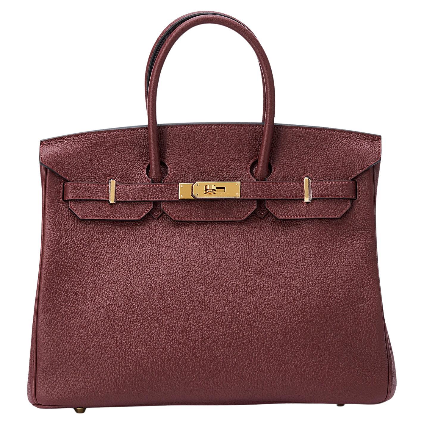 Hermès Birkin 35 Rouge H Togo Gold Hardware For Sale