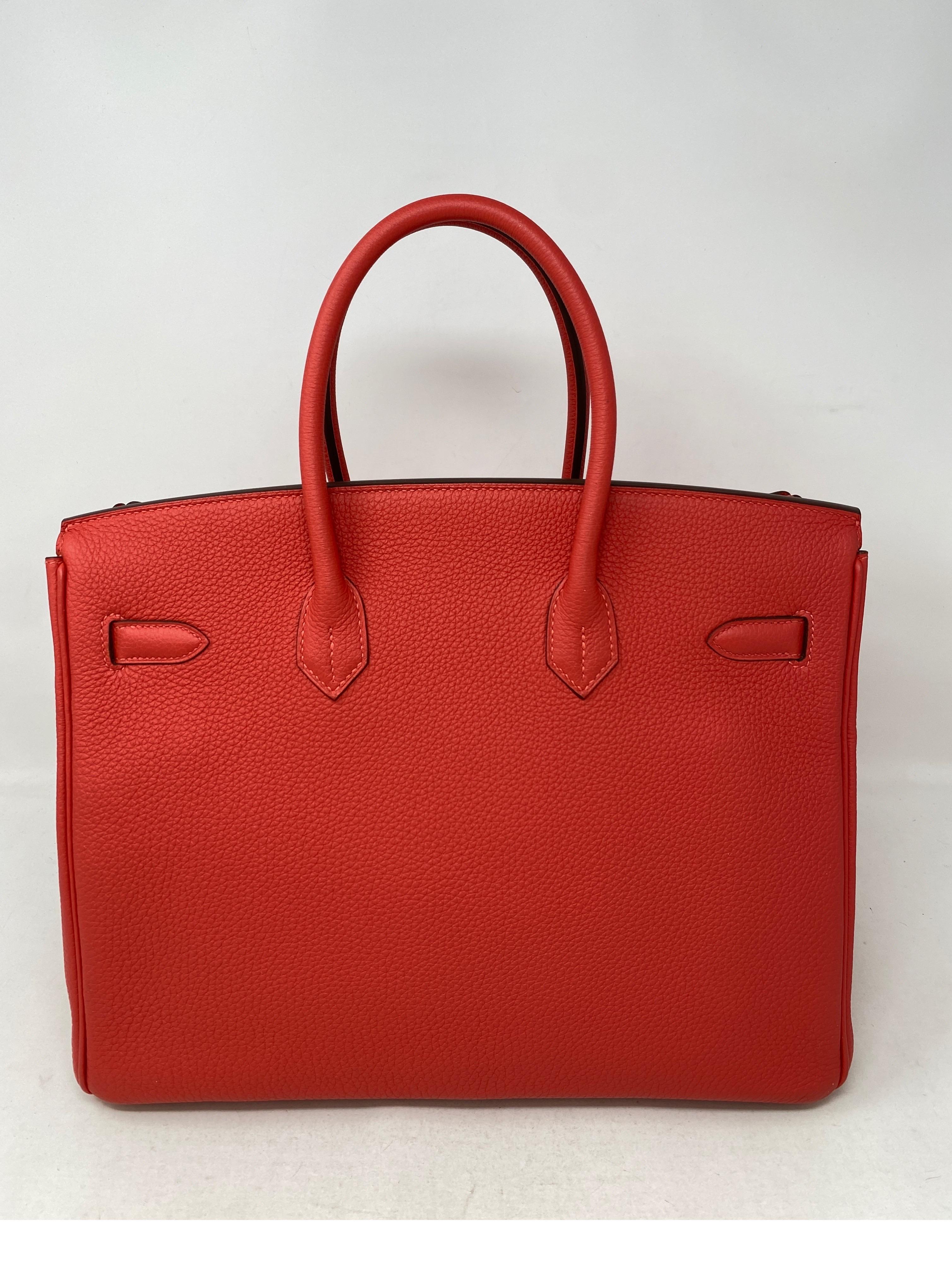 Hermes Birkin 35 Rouge Pivoine Bag 4