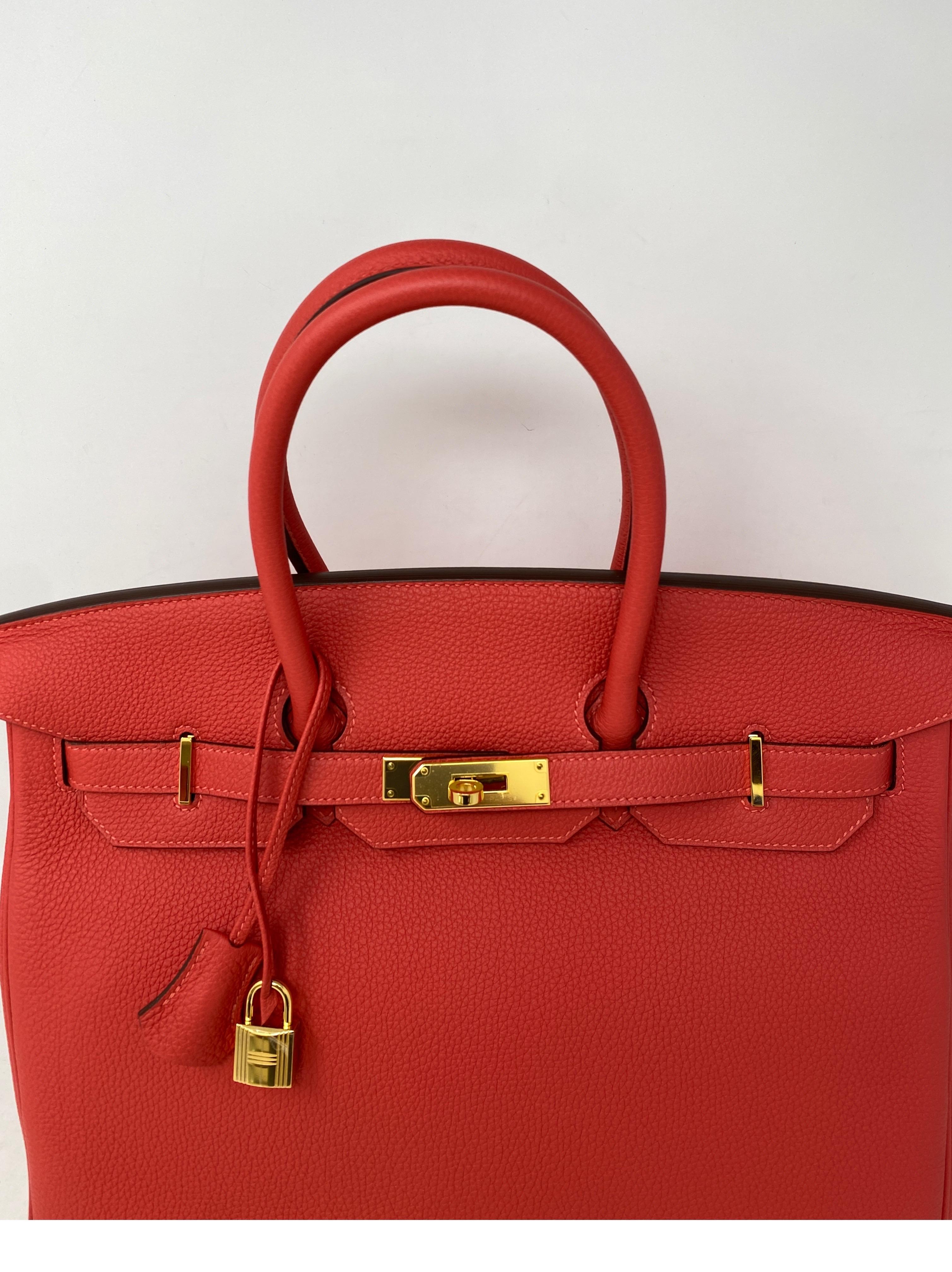 Hermes Birkin 35 Rouge Pivoine Bag 6