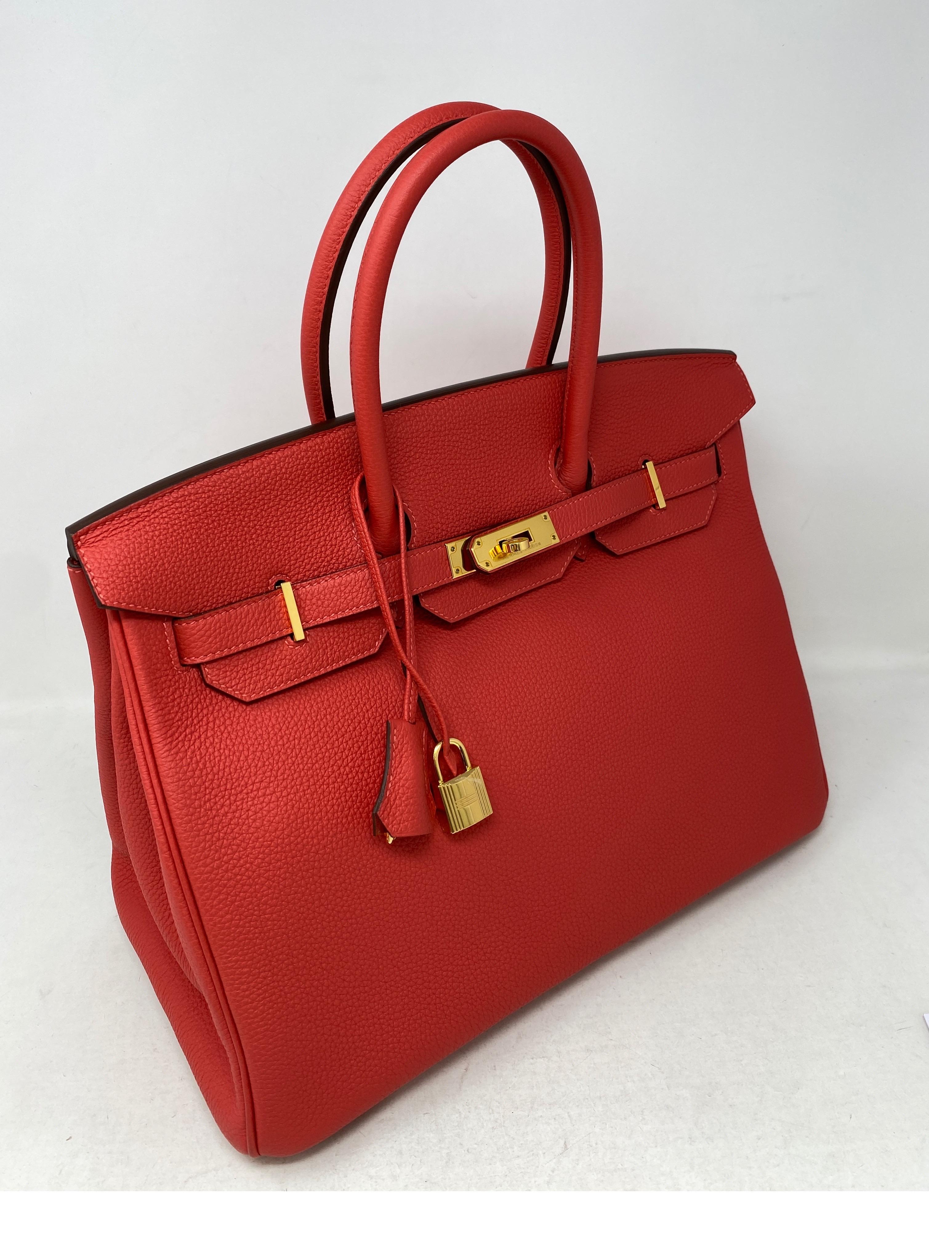 Hermes Birkin 35 Rouge Pivoine Bag 7