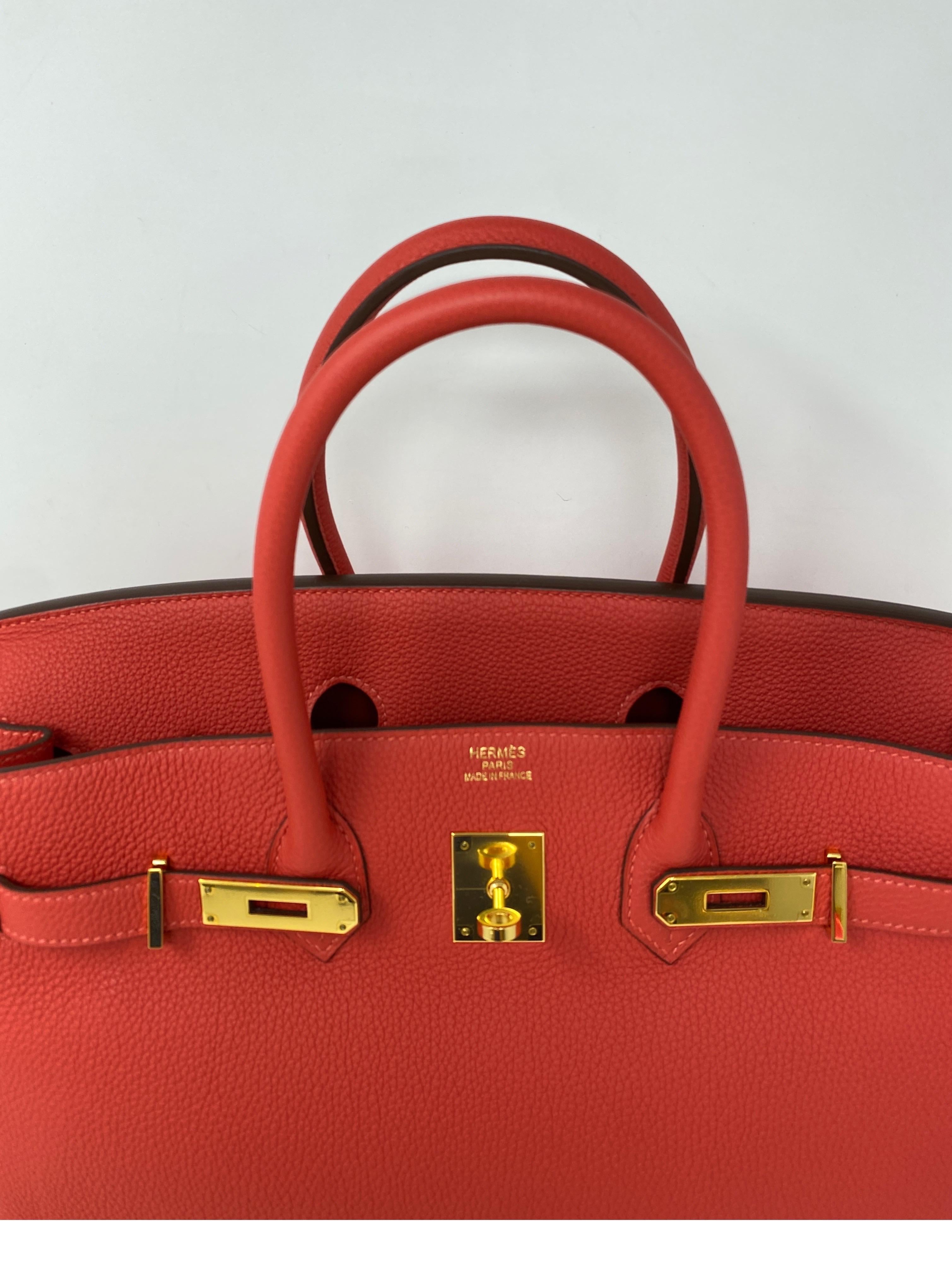 Red Hermes Birkin 35 Rouge Pivoine Bag