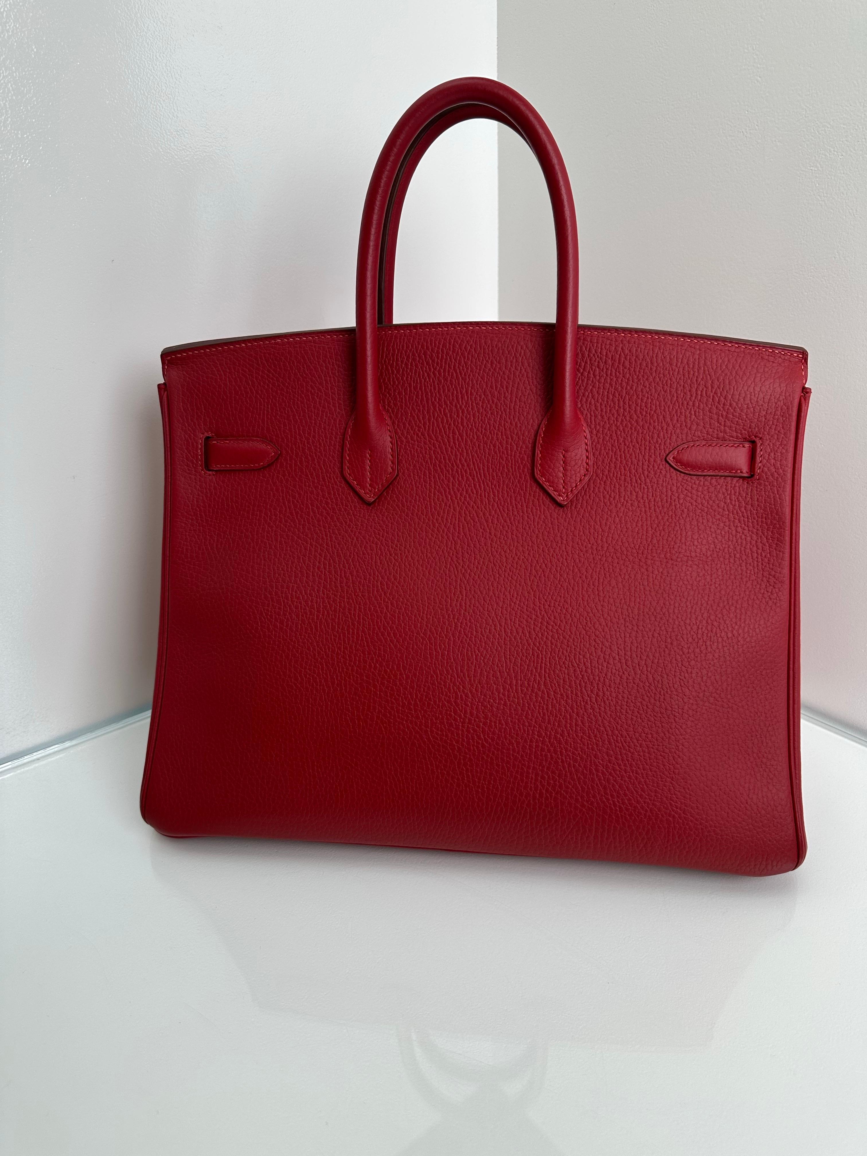 Hermes Birkin 35 Rouge Vif Ardennen Gold Hardware im Angebot 1