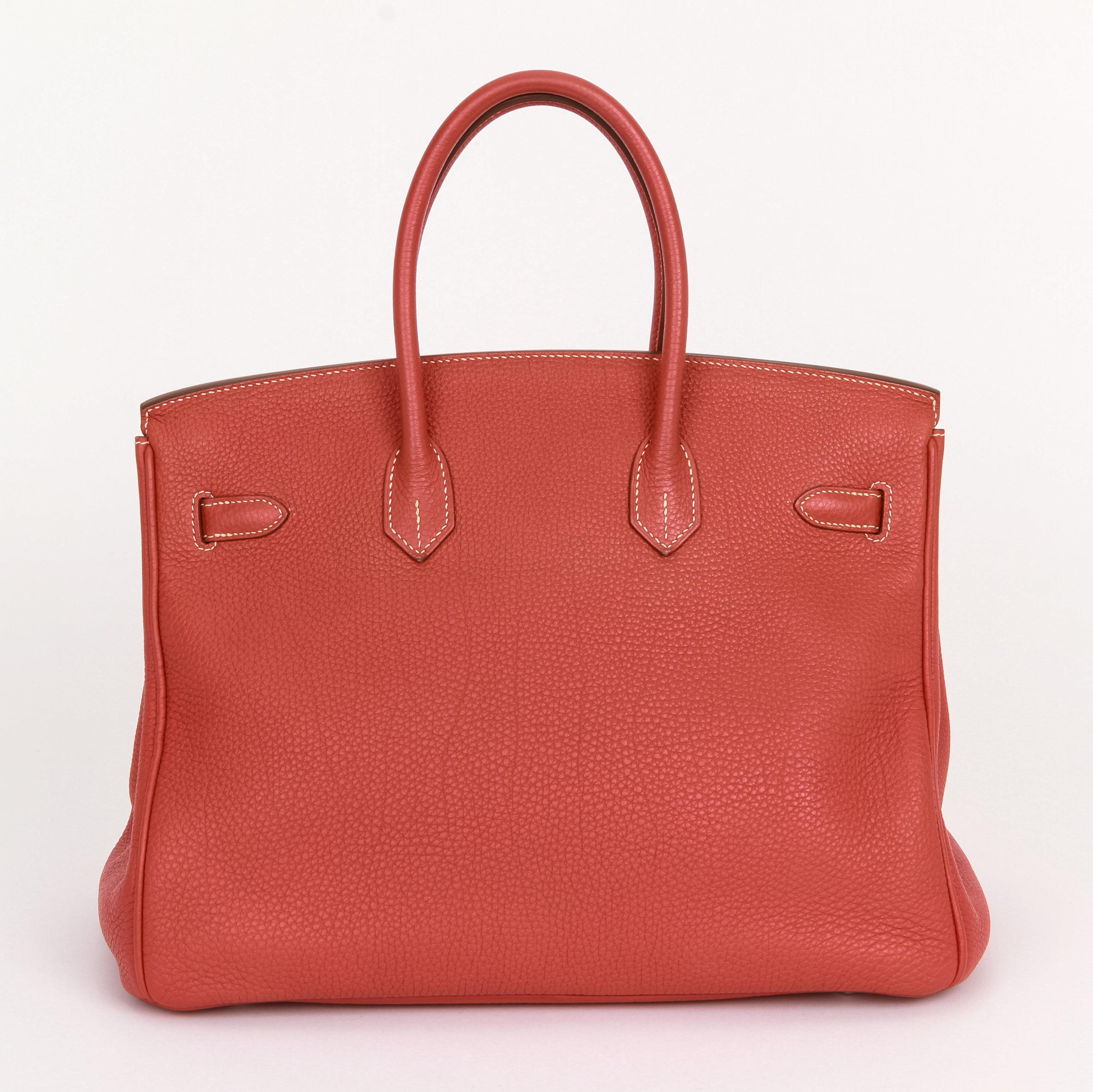 Orange Hermes Birkin 35 Sanguigne Clemence PH Bag
