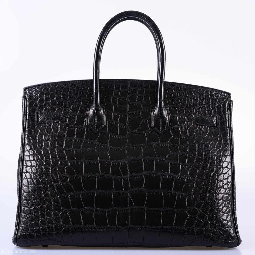 Hermès Birkin 35 SO BLACK Matte Alligator PVD Hardware For Sale 4