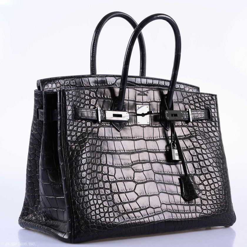 Hermès Birkin 35 SO BLACK Matte Alligator PVD Hardware For Sale 3