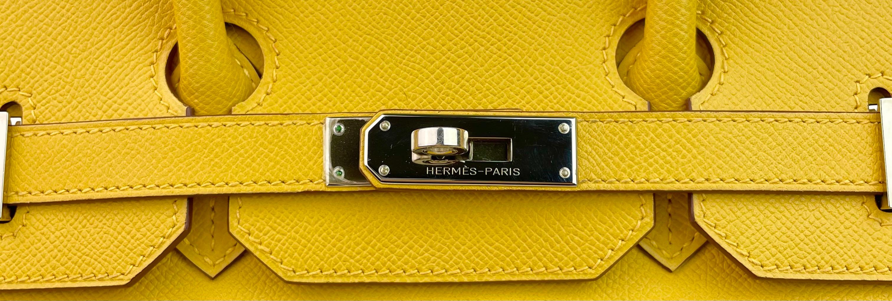 Hermes Birkin 35 Soleil Yellow Epsom Leather Palladium Hardware  1