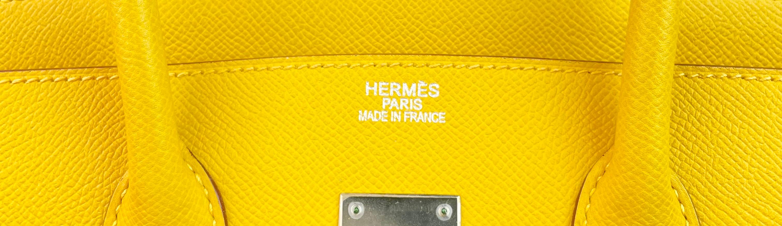 Hermes Birkin 35 Soleil Yellow Epsom Leather Palladium Hardware  2