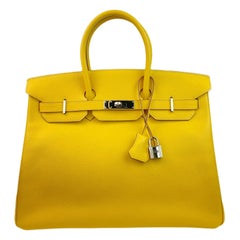 Hermes Birkin 35 Soleil Yellow Epsom Leather Palladium Hardware