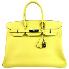 Hermes Birkin 35 Soufre Yellow Epsom Palladium Hardware 