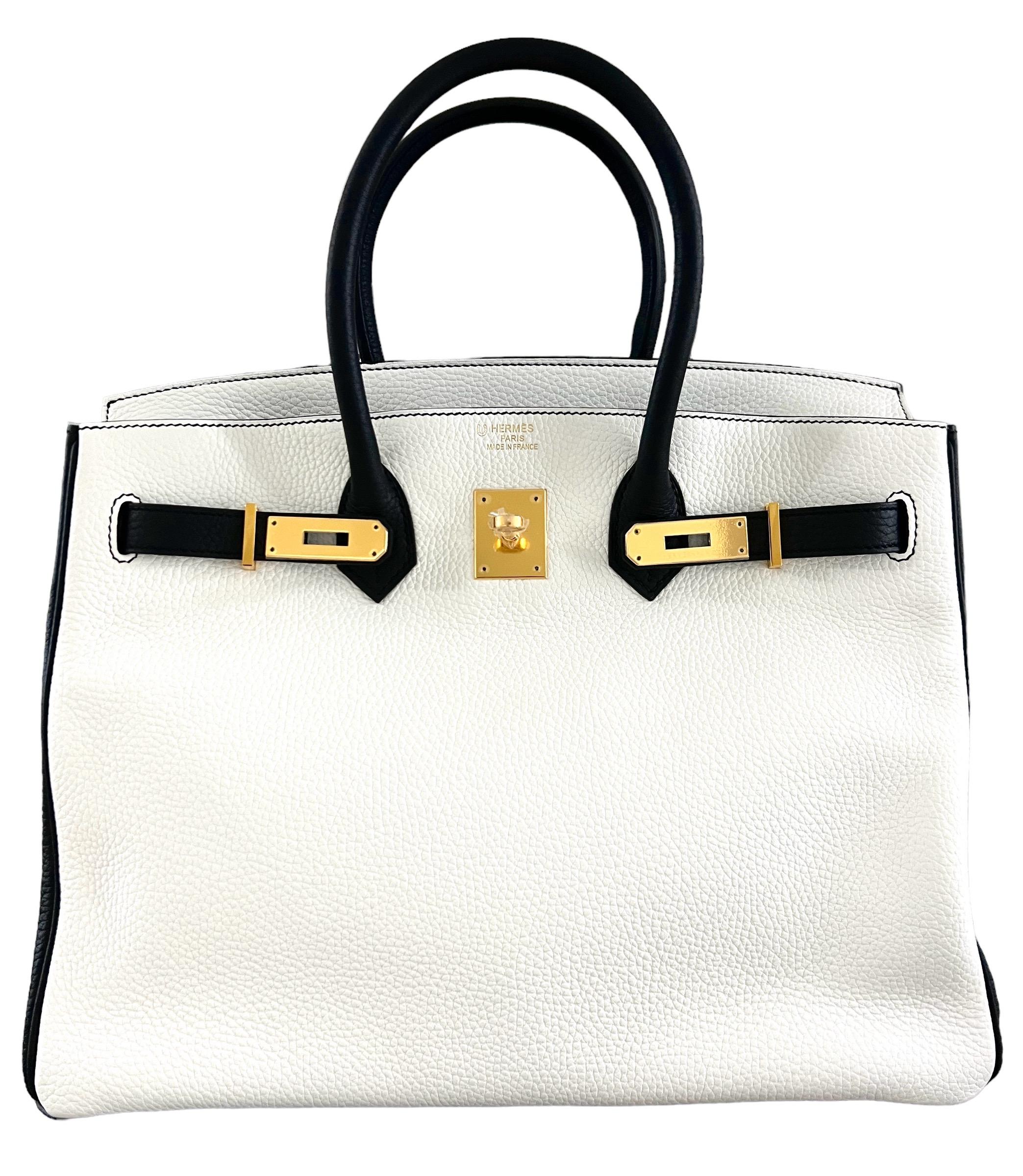 Hermes Birkin 35 Special Order PANDA ONE OF A KIND Togo Leather Gold Hardware In Excellent Condition For Sale In Miami, FL
