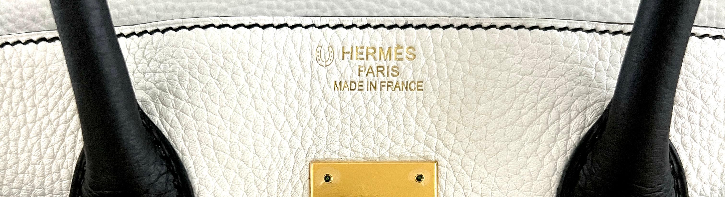 Hermes Birkin 35 Special Order PANDA White Black Noir Togo Leather Gold Hardware In Excellent Condition For Sale In Miami, FL