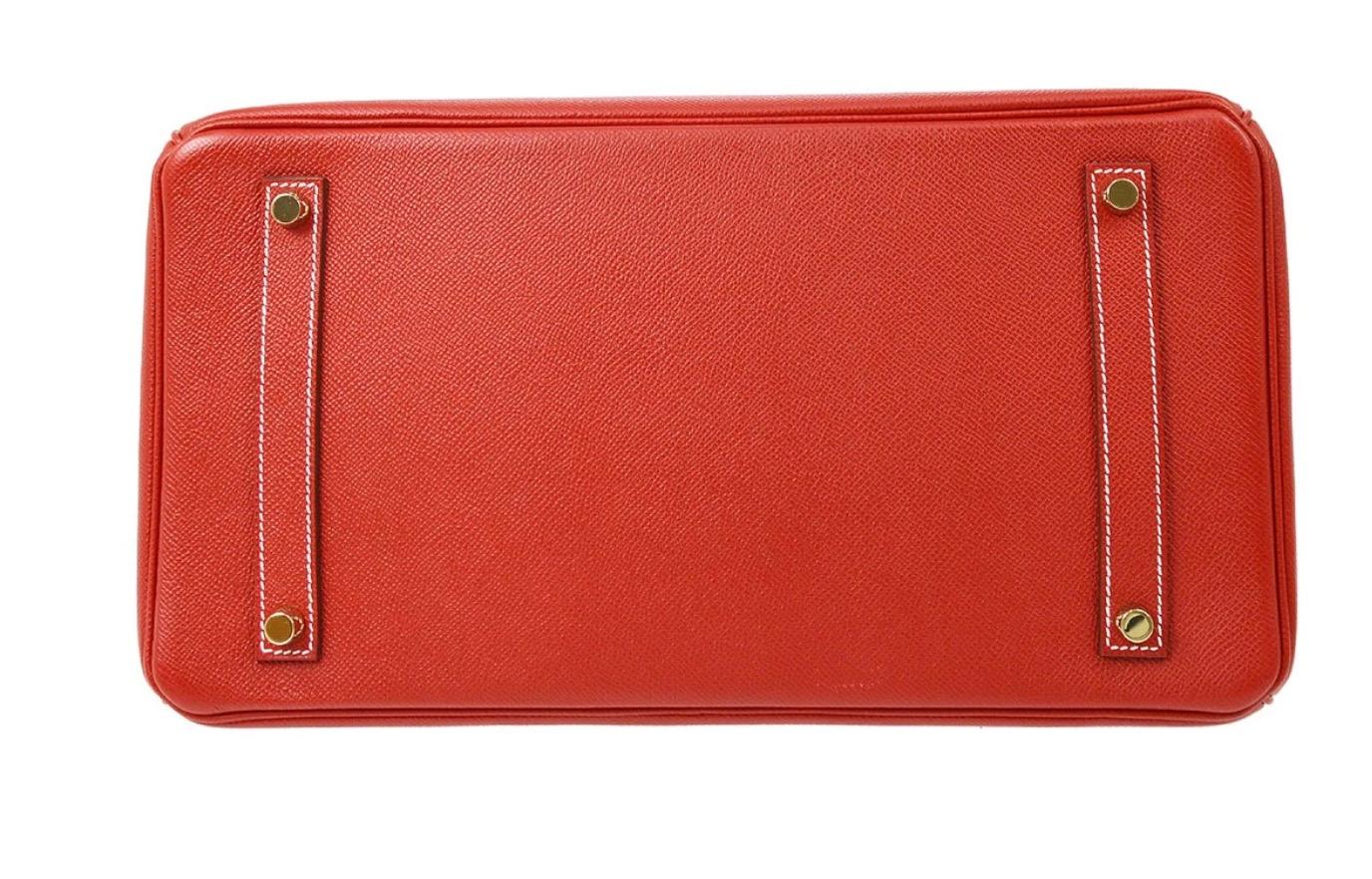 Hermes Birkin 35 Special Order Red Blue Leather Gold Top Handle Tote Bag 1