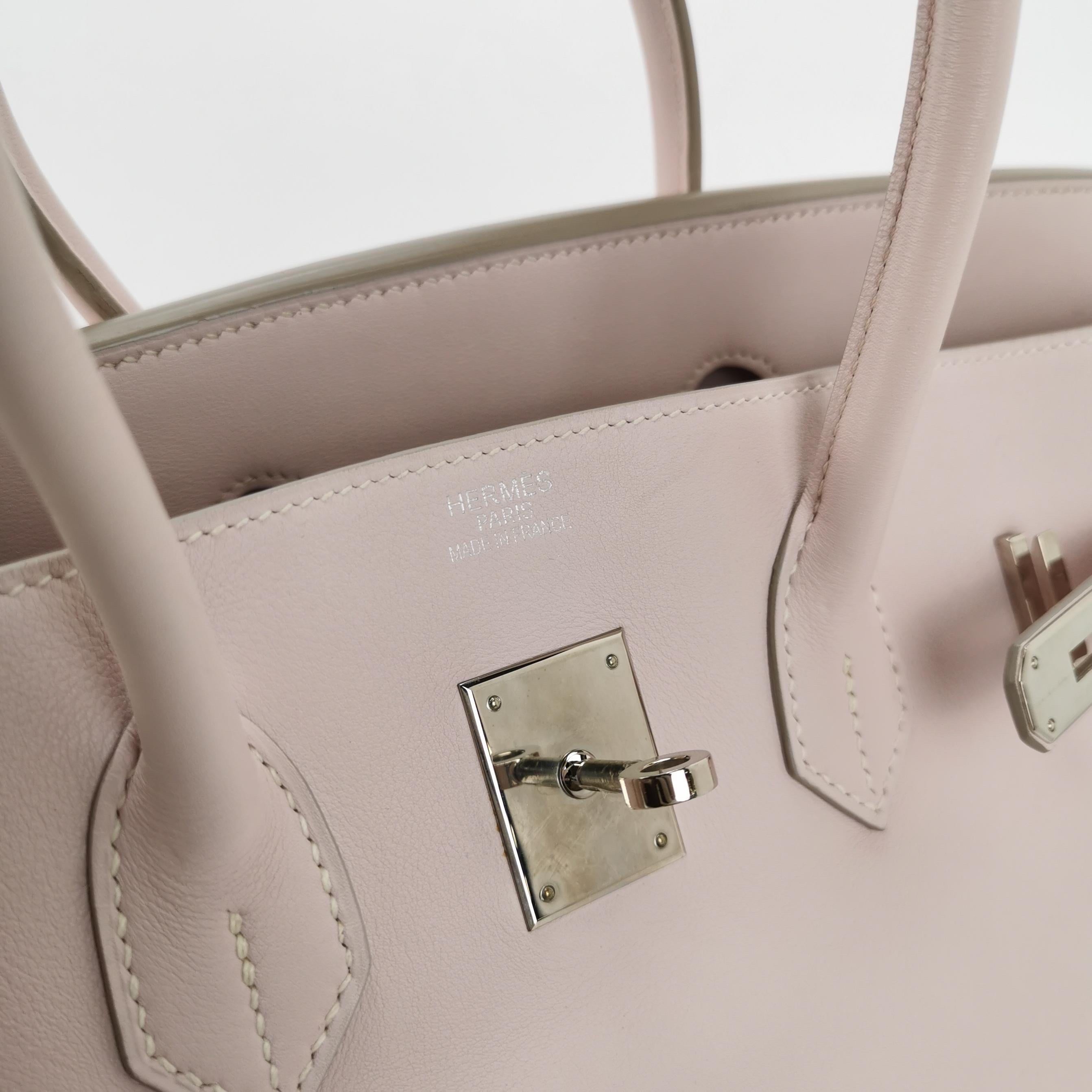 Hermès Birkin 35 Swift Leather P1 Rose Eglantine Palladium Hardware 2008 For Sale 5