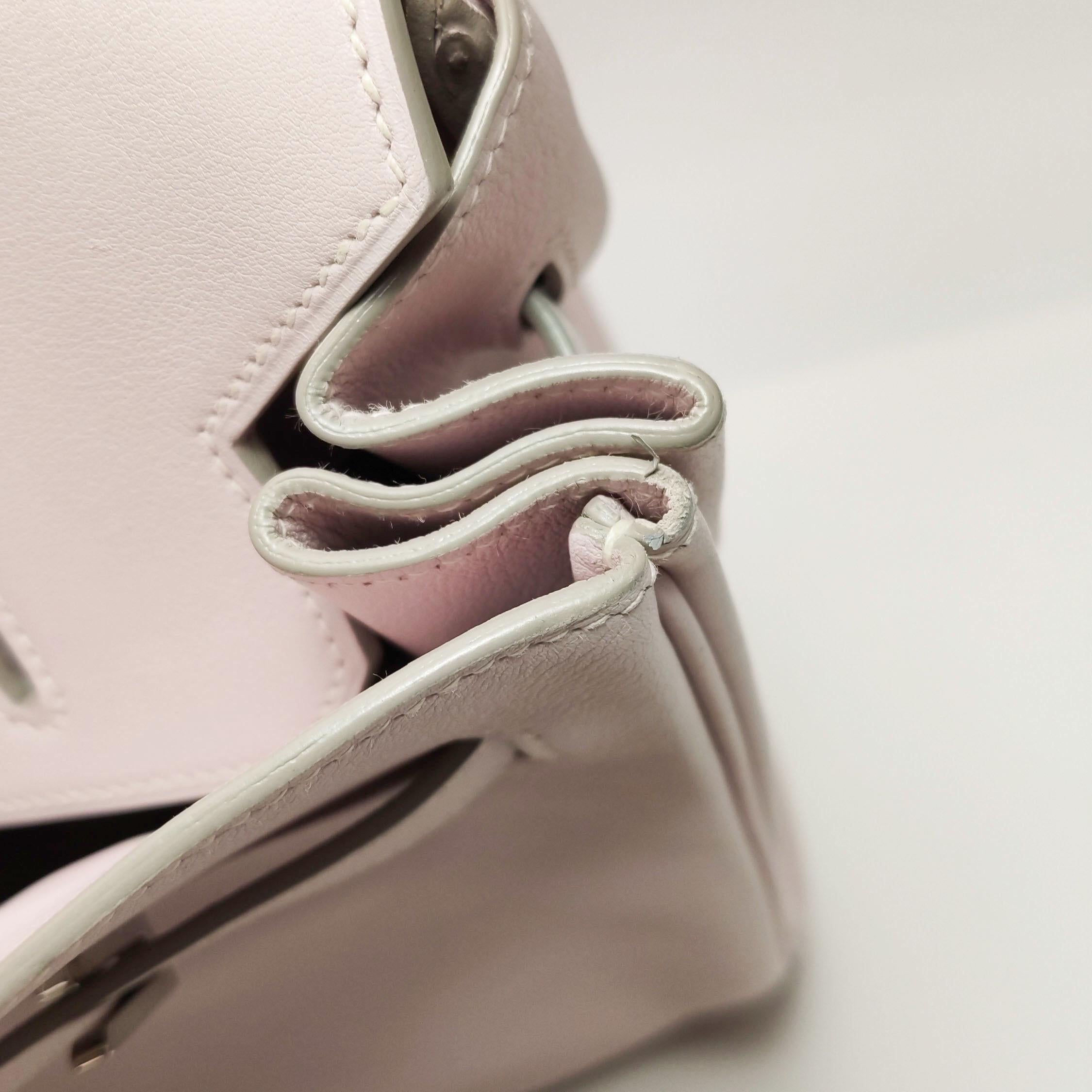 Hermès Birkin 35 Swift Leather P1 Rose Eglantine Palladium Hardware 2008 For Sale 12