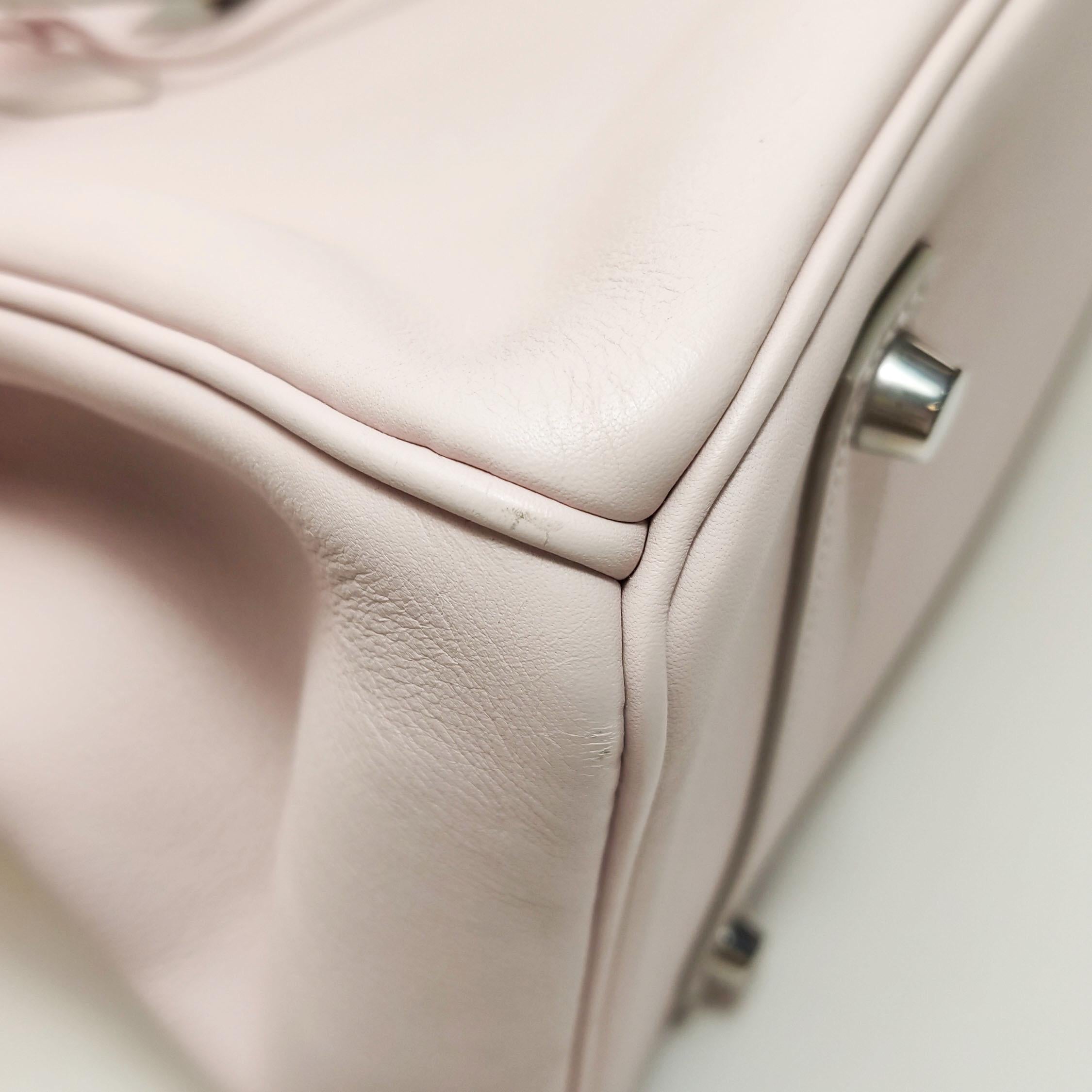 Hermès Birkin 35 Swift Leather P1 Rose Eglantine Palladium Hardware 2008 For Sale 13