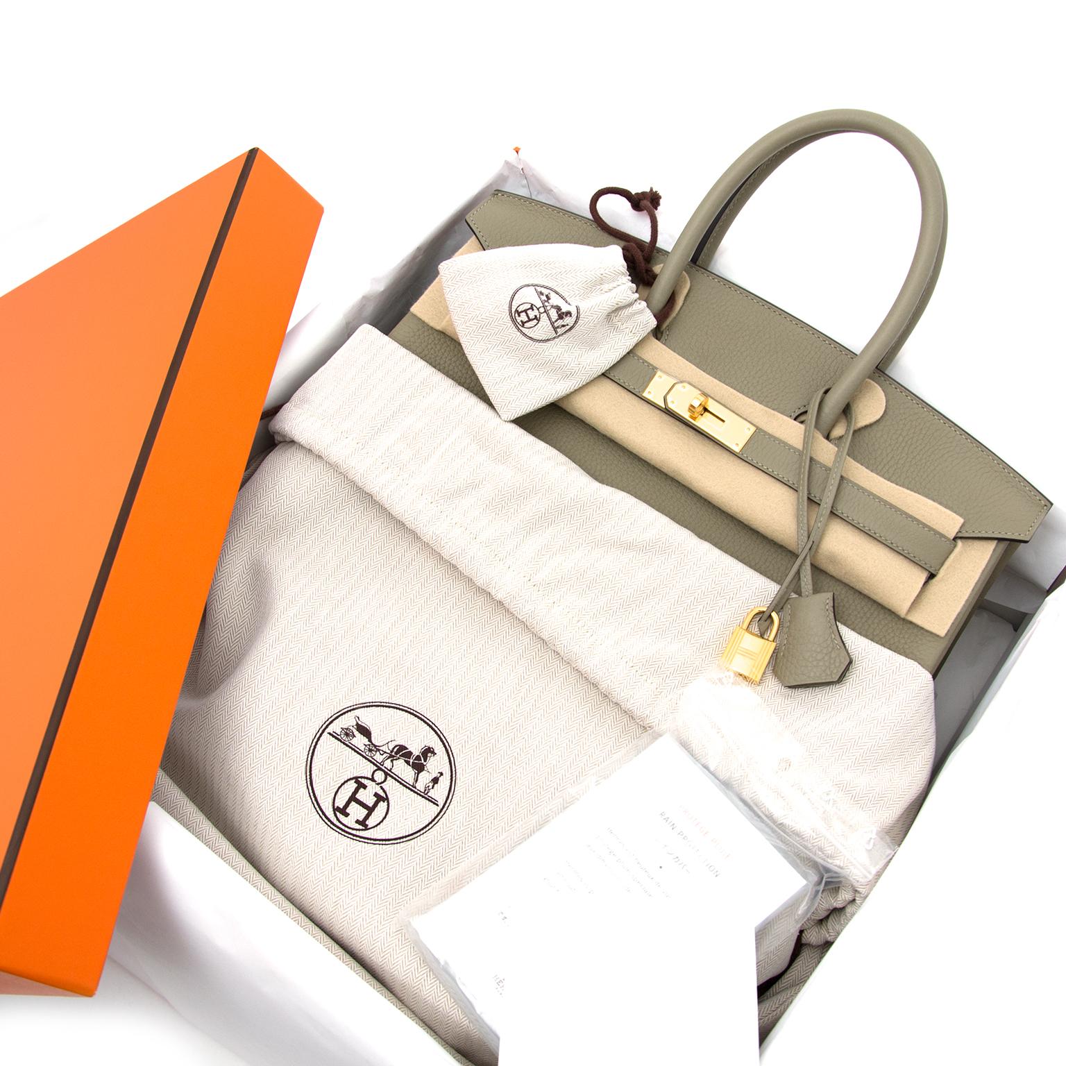 Hermès Birkin 35 Taurillon Clemence Sauge In New Condition For Sale In Antwerp, BE