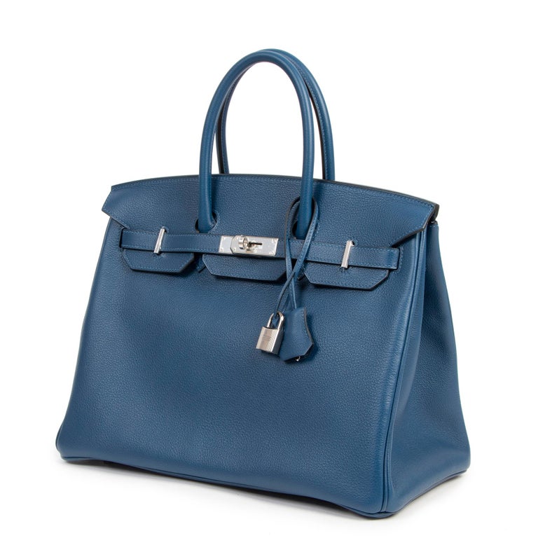 Hermès Birkin 35 Taurillon Novillo Deep Blue PHW at 1stDibs | hermes  taurillon novillo leather, birkin deep blue, dark blue birkin