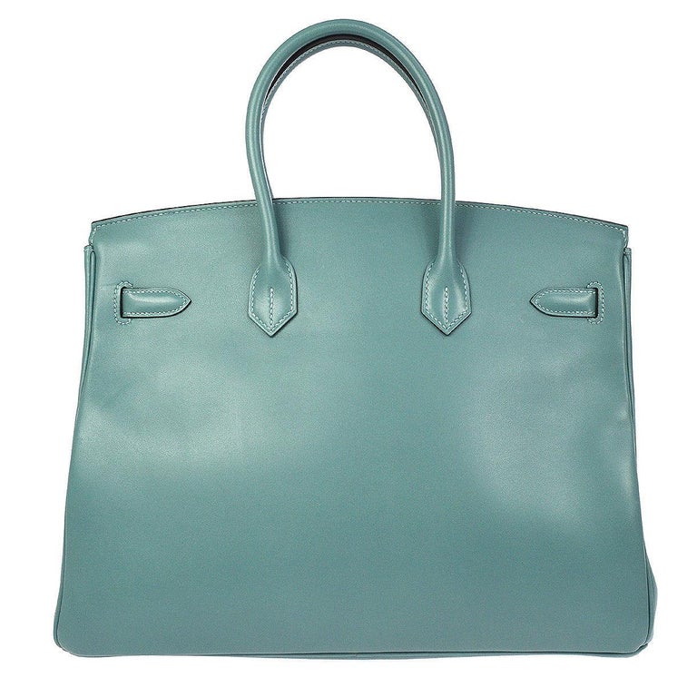 Hermes Birkin 35 Tiffany Blue Leather Top Handle Satchel Travel ...