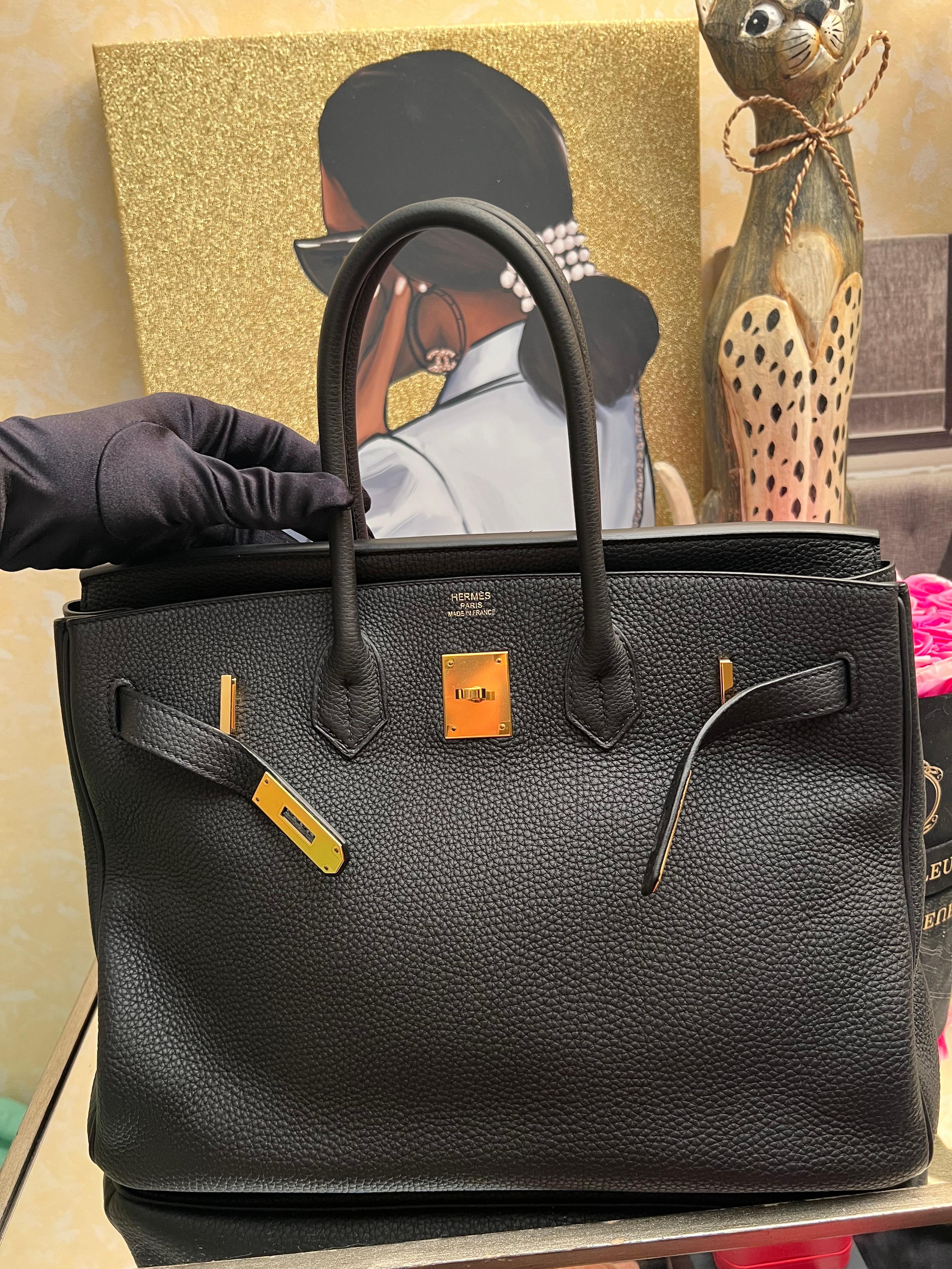 Hermes Birkin 35 Togo Bolso Negro GHW en venta 7