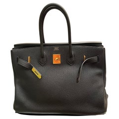 Hermes Birkin 35 Togo Black Bag GHW