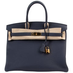 Hermès Birkin 35 Togo Bleu Nuit GHW