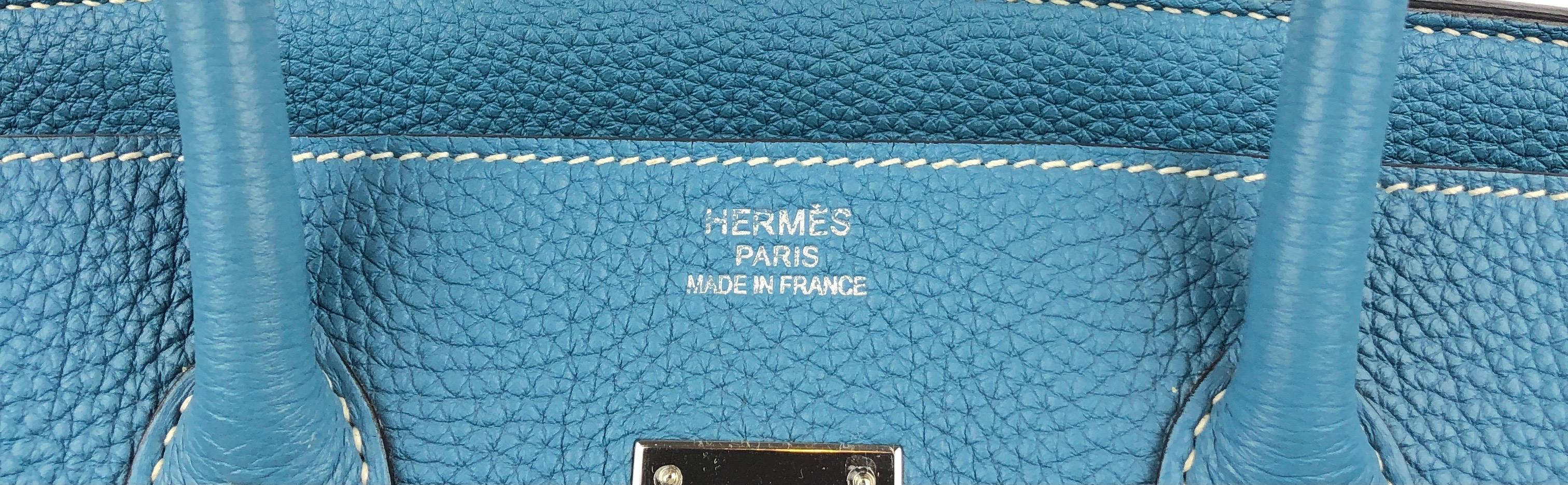 Hermes Birkin 35 Togo Blue Jean Palladium Hardware  2