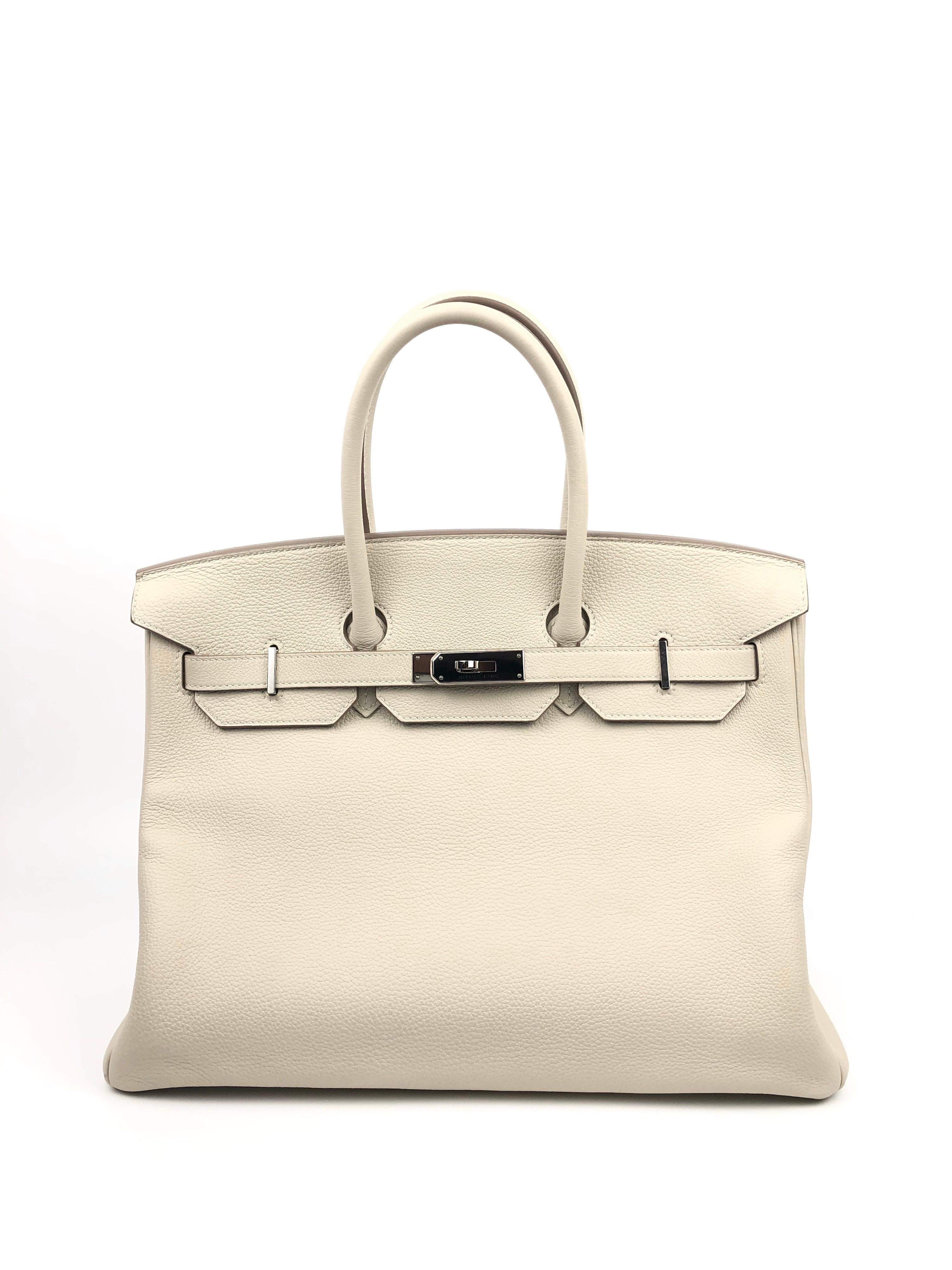 Hermes Birkin 35 Togo Craie Beige White Palladium Hardware 2016. Excellent Pristine Condition, light hairlines on hardware.

Shop with Confidence from Lux Addicts. Authenticity Guaranteed!