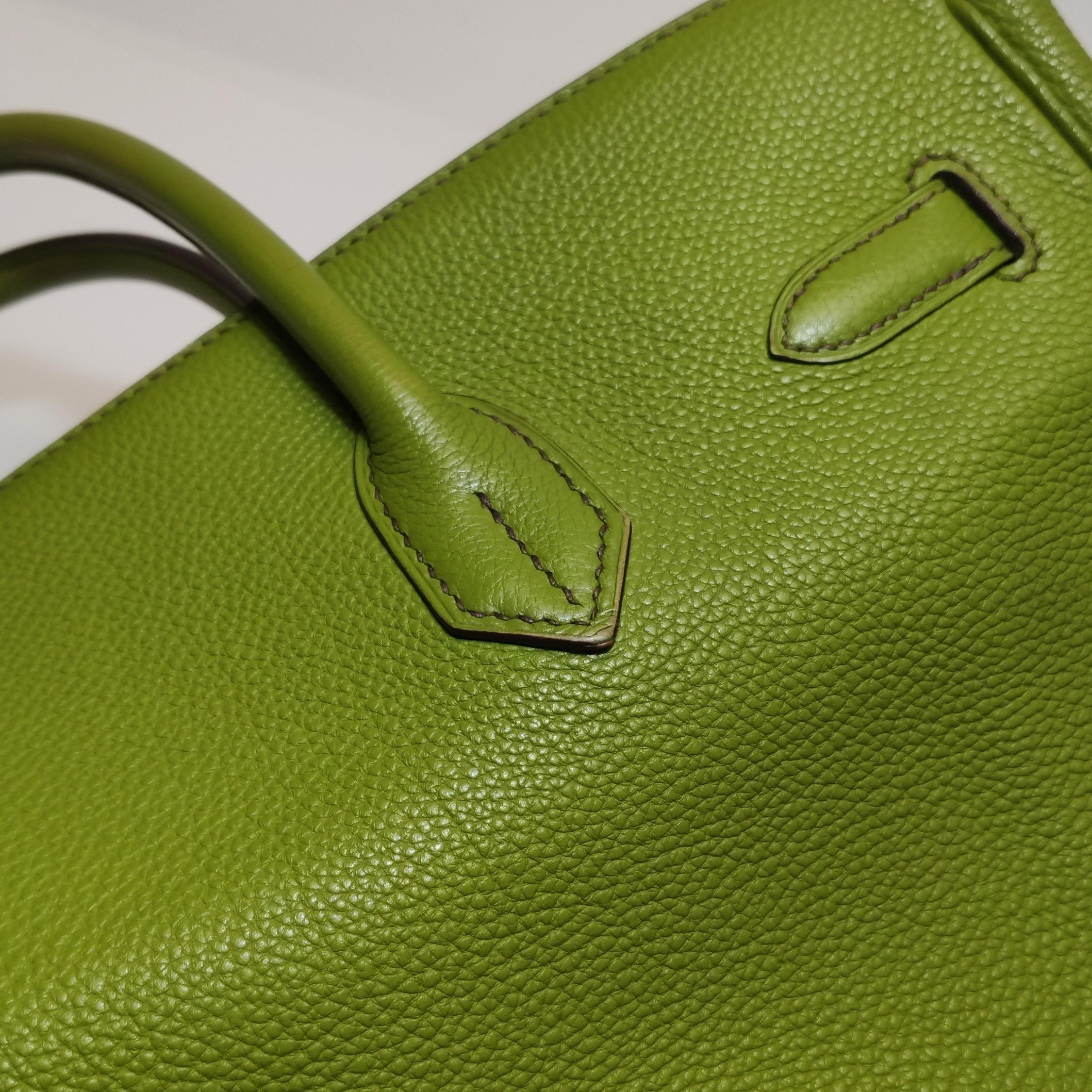 Hermès Birkin 35 Togo Green Vert Anis 37 Palladium Hardware 2008 10
