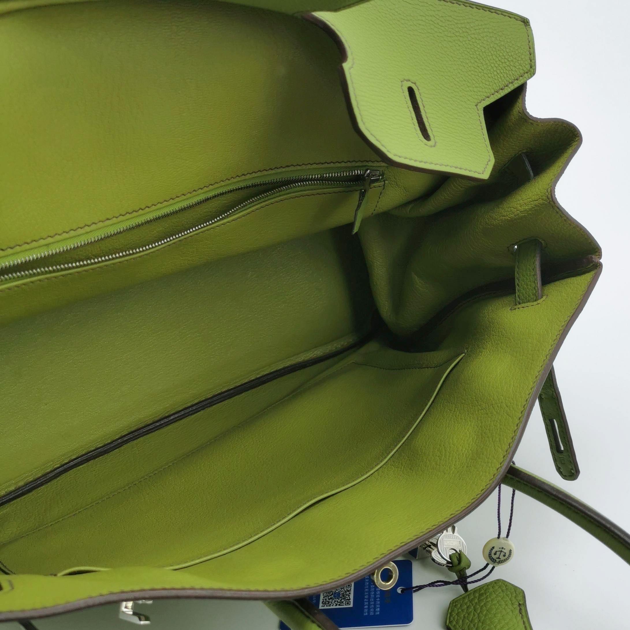 Hermès Birkin 35 Togo Green Vert Anis 37 Palladium Hardware 2008 11
