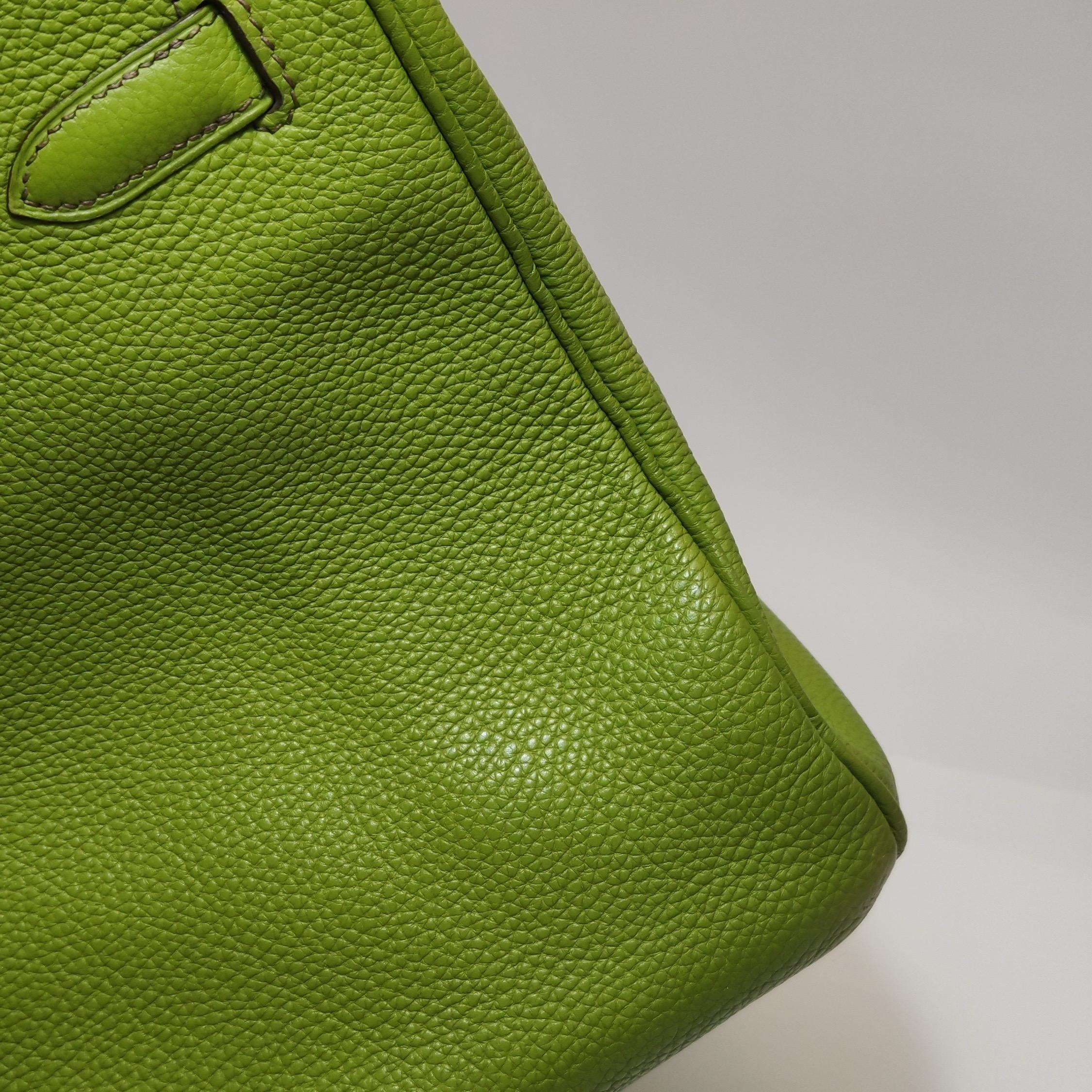 Hermès Birkin 35 Togo Green Vert Anis 37 Palladium Hardware 2008 13