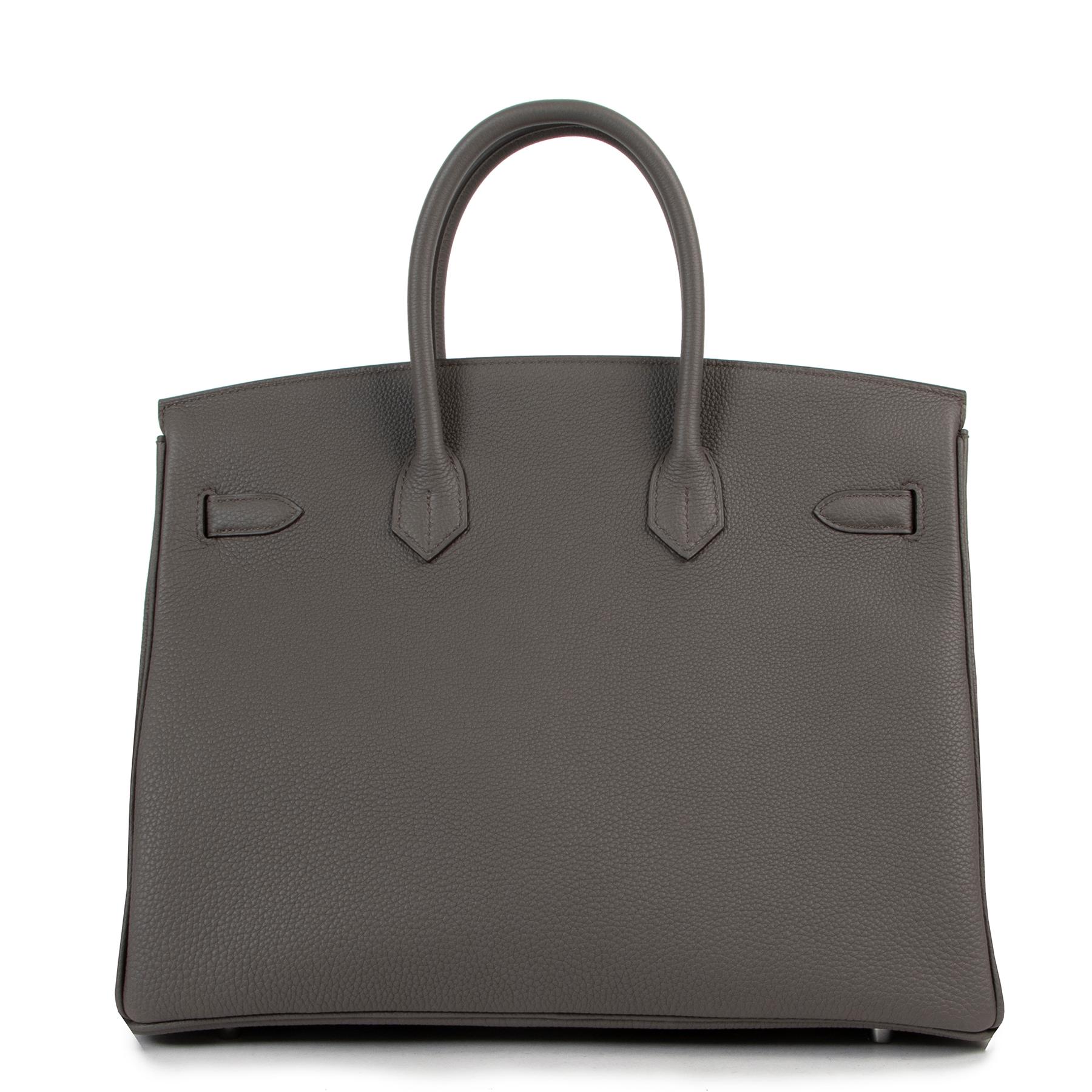 Black Hermès Birkin 35 Togo Gris Etain PHW