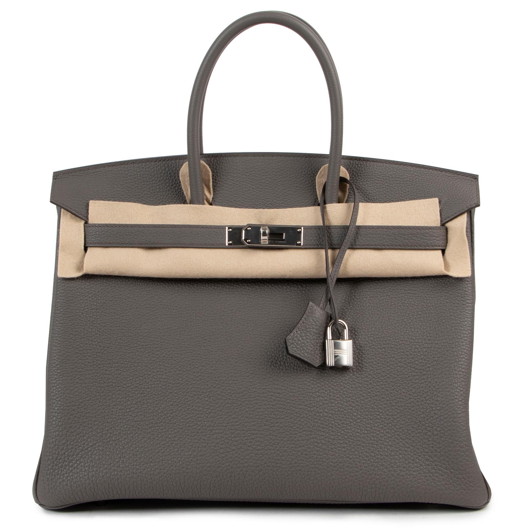 Hermès Birkin 35 Togo Gris Etain PHW In New Condition In Antwerp, BE