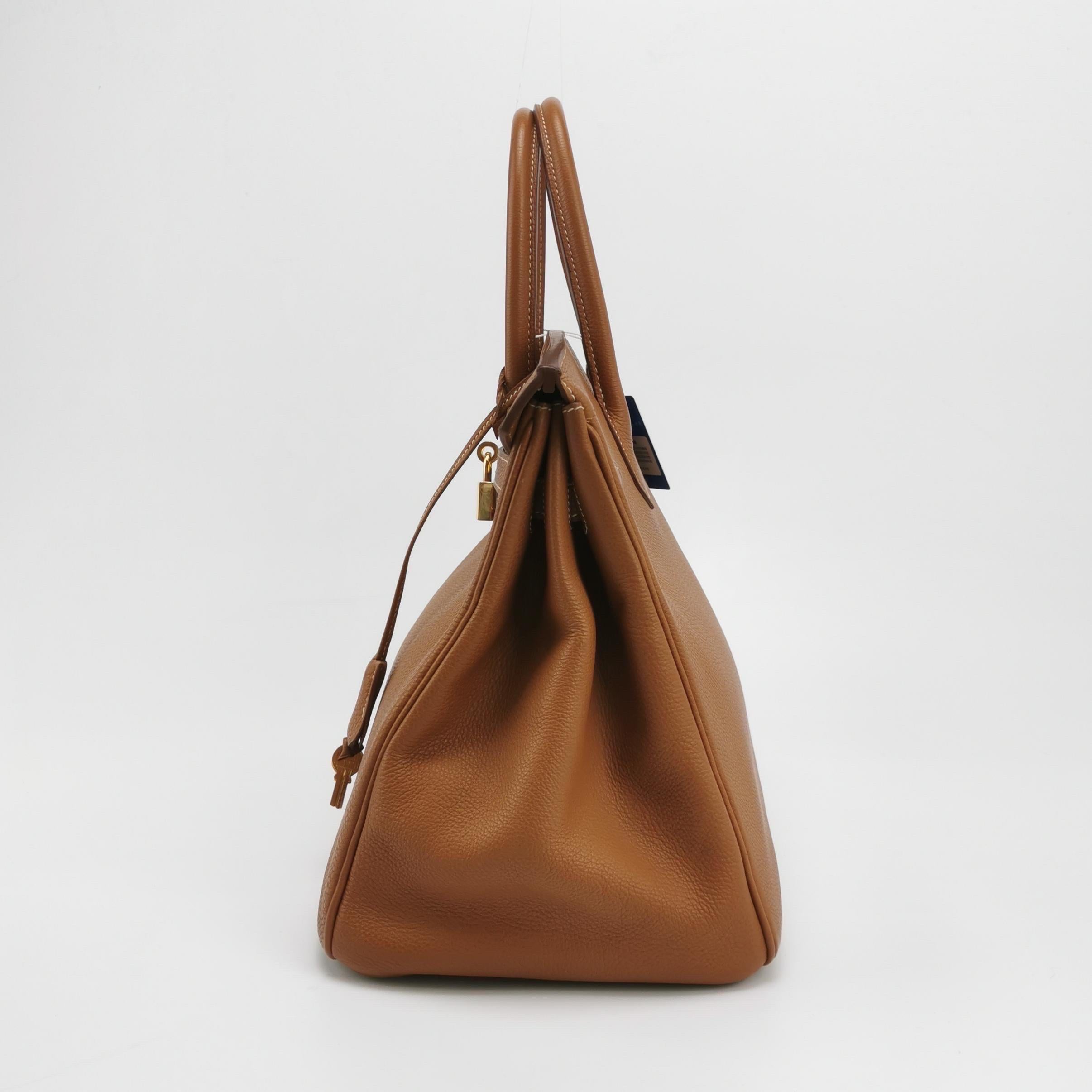 Hermès Birkin 35 Togo Leather 37 Gold Gold Hardware 2000 In Good Condition In AUBERVILLIERS, FR