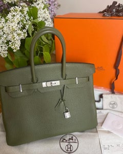 Hermes Birkin 35 Togo Leather Canopee color , PHW, copy of the receipt