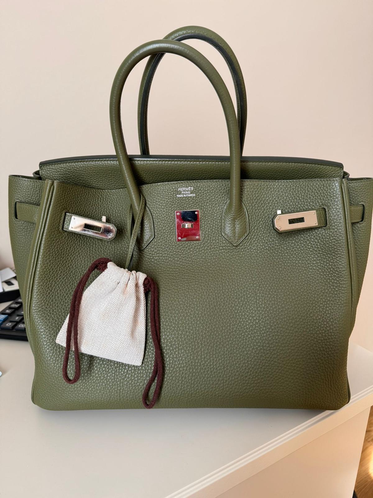 Hermes Birkin 35 Togo Leather Canopee color , PHW, copy of the receipt 2
