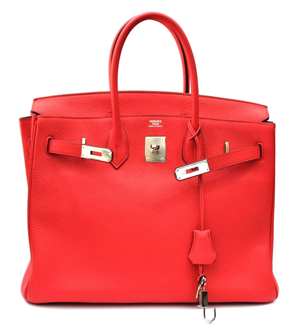 Red Hermes Birkin 35 Togo Rose Jaipur