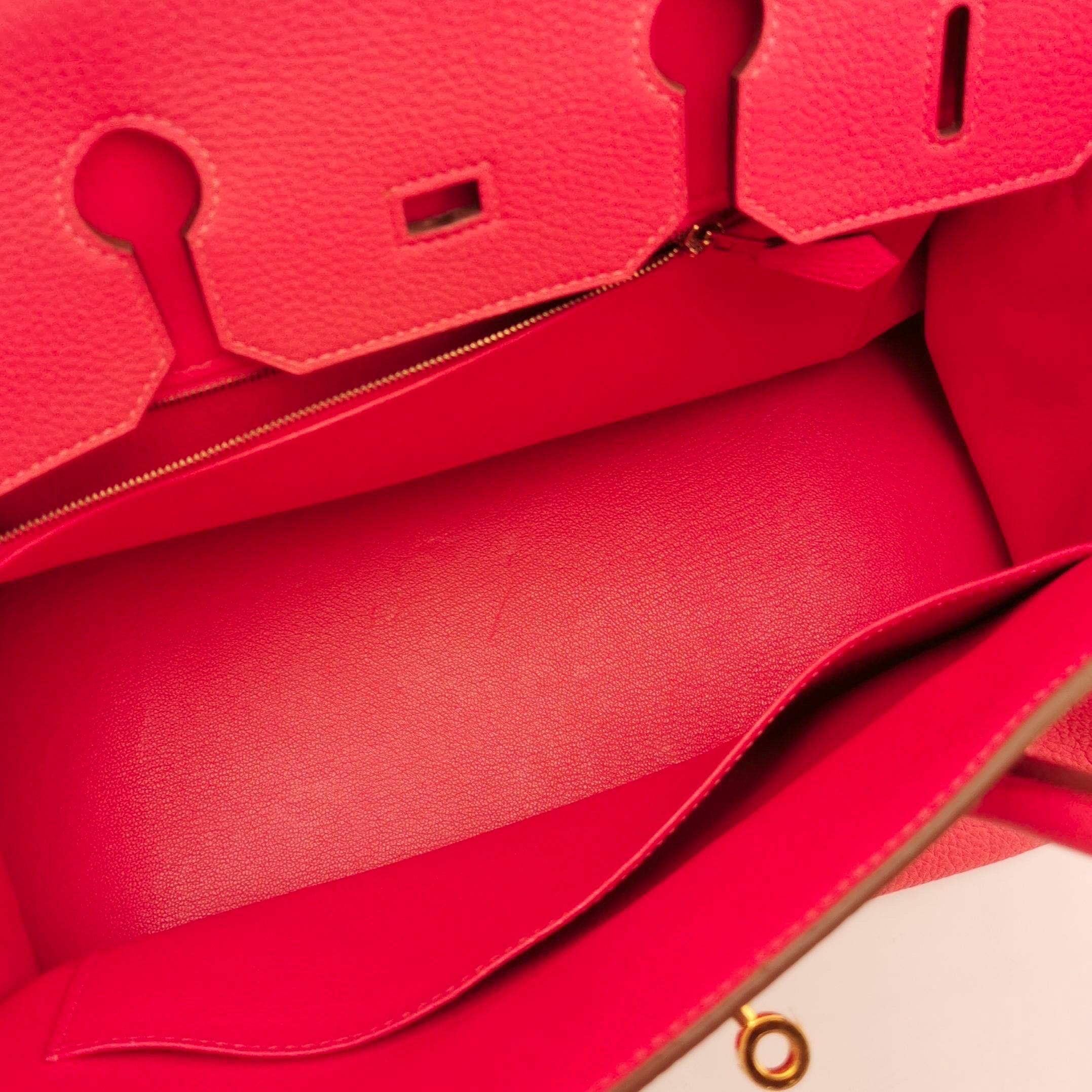 Hermes Birkin 35 Togo U5 Rose Lipstick Pink Gold Hardware 2013 For Sale 7