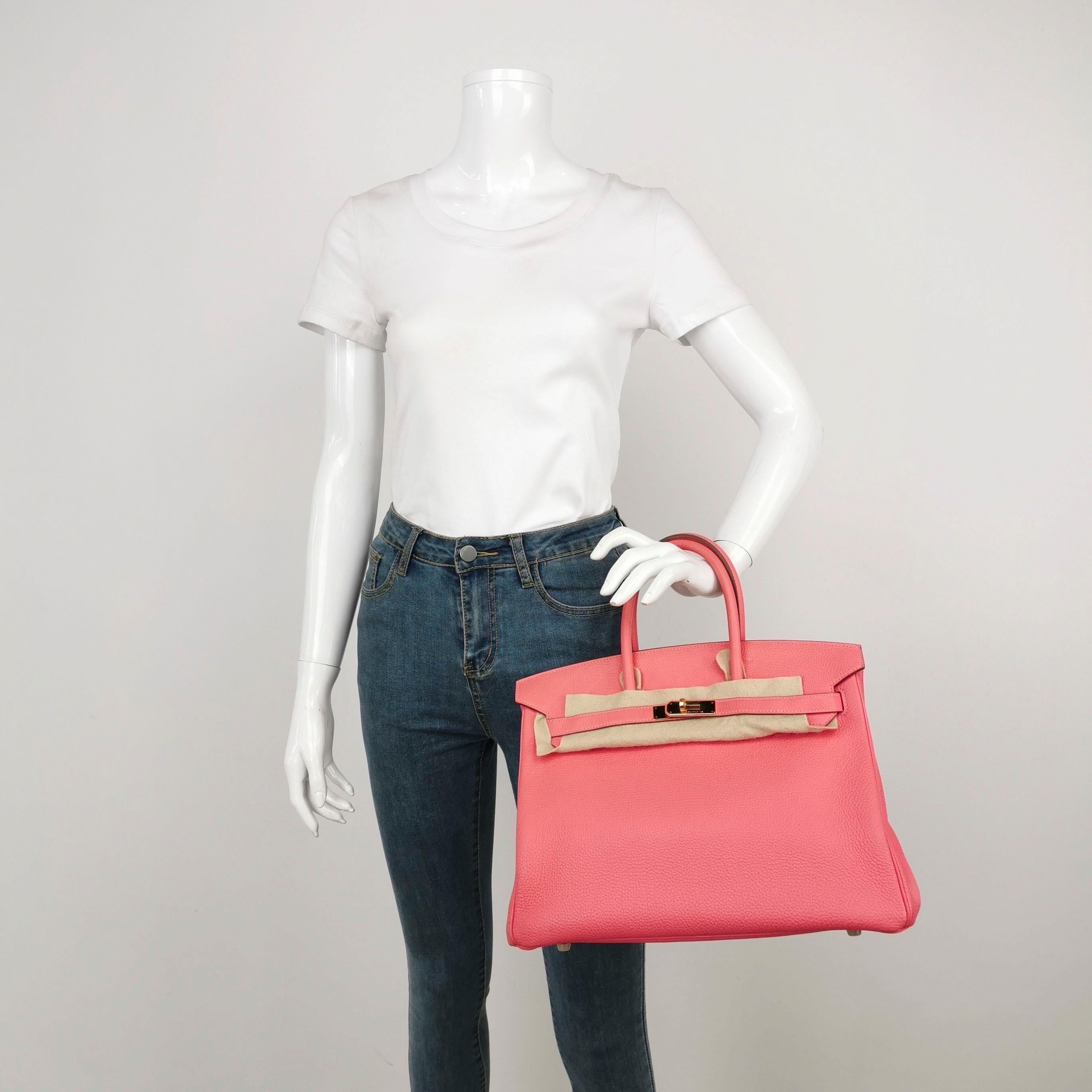 Hermes Birkin 35 Togo U5 Rose Lipstick Pink Gold Hardware 2013 In Good Condition For Sale In AUBERVILLIERS, FR