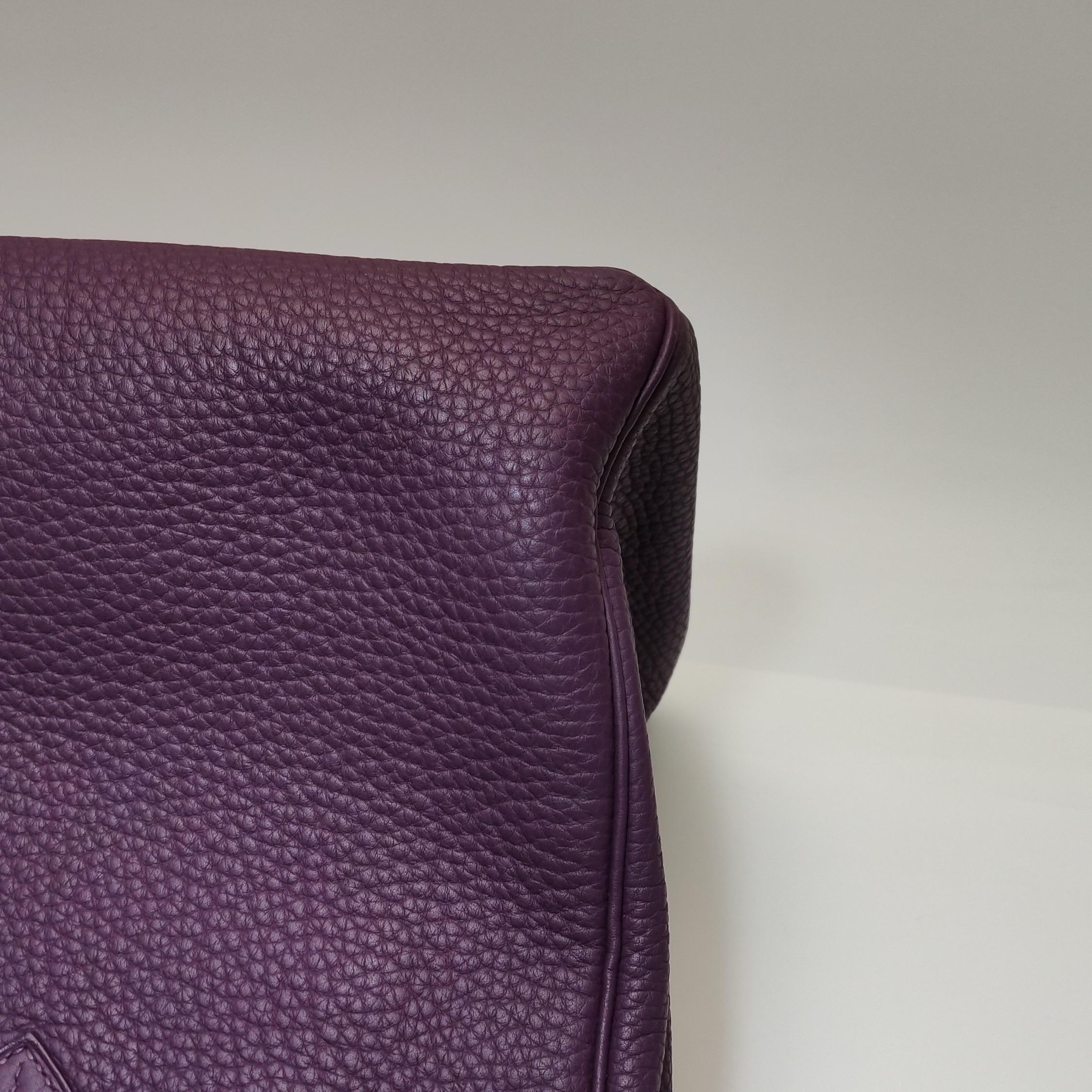 Hermès Birkin 35 Torillon Clemence Piel N5 Cassis Violeta Palladium Herraje 2 5