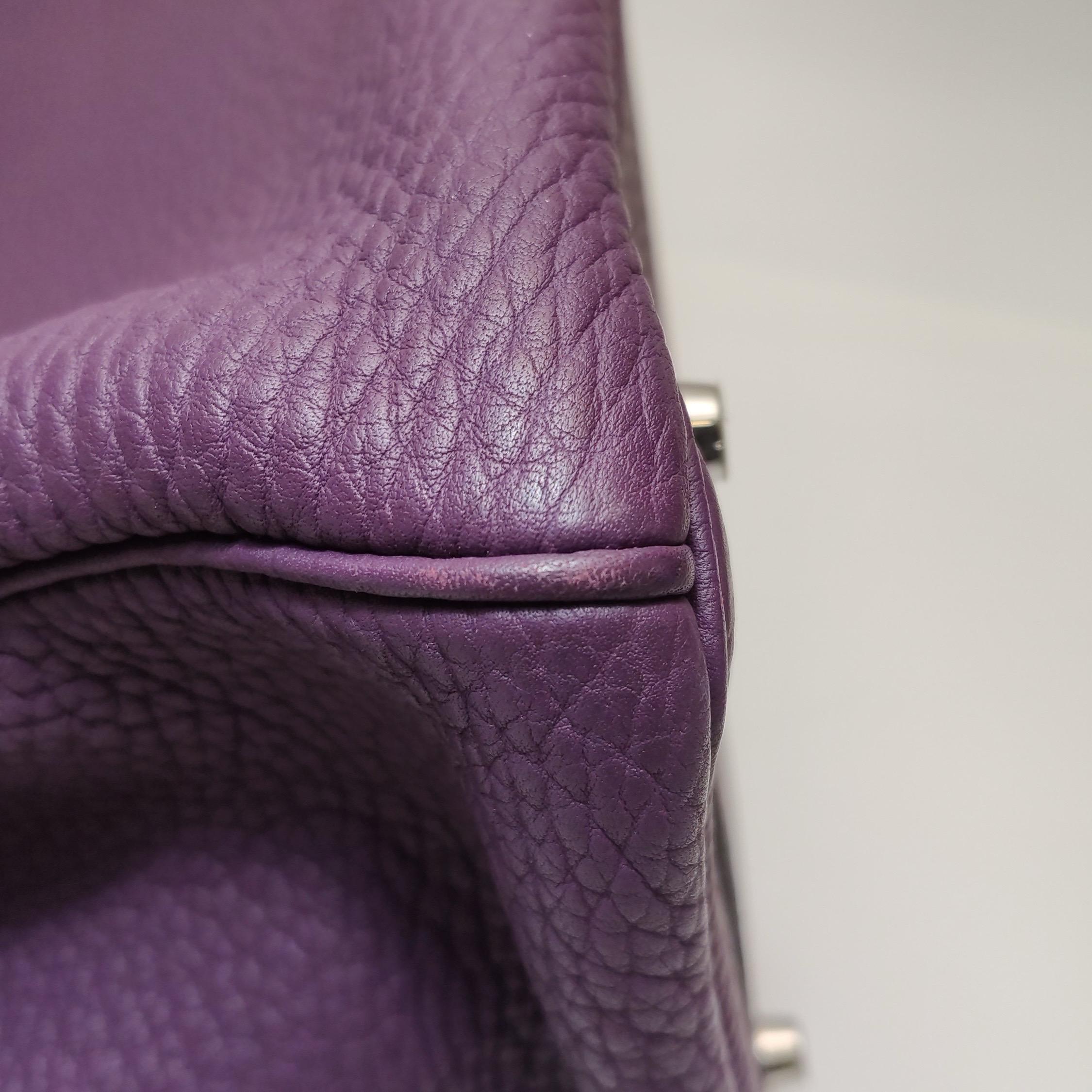 Hermès Birkin 35 Torillon Clemence Piel N5 Cassis Violeta Palladium Herraje 2 6