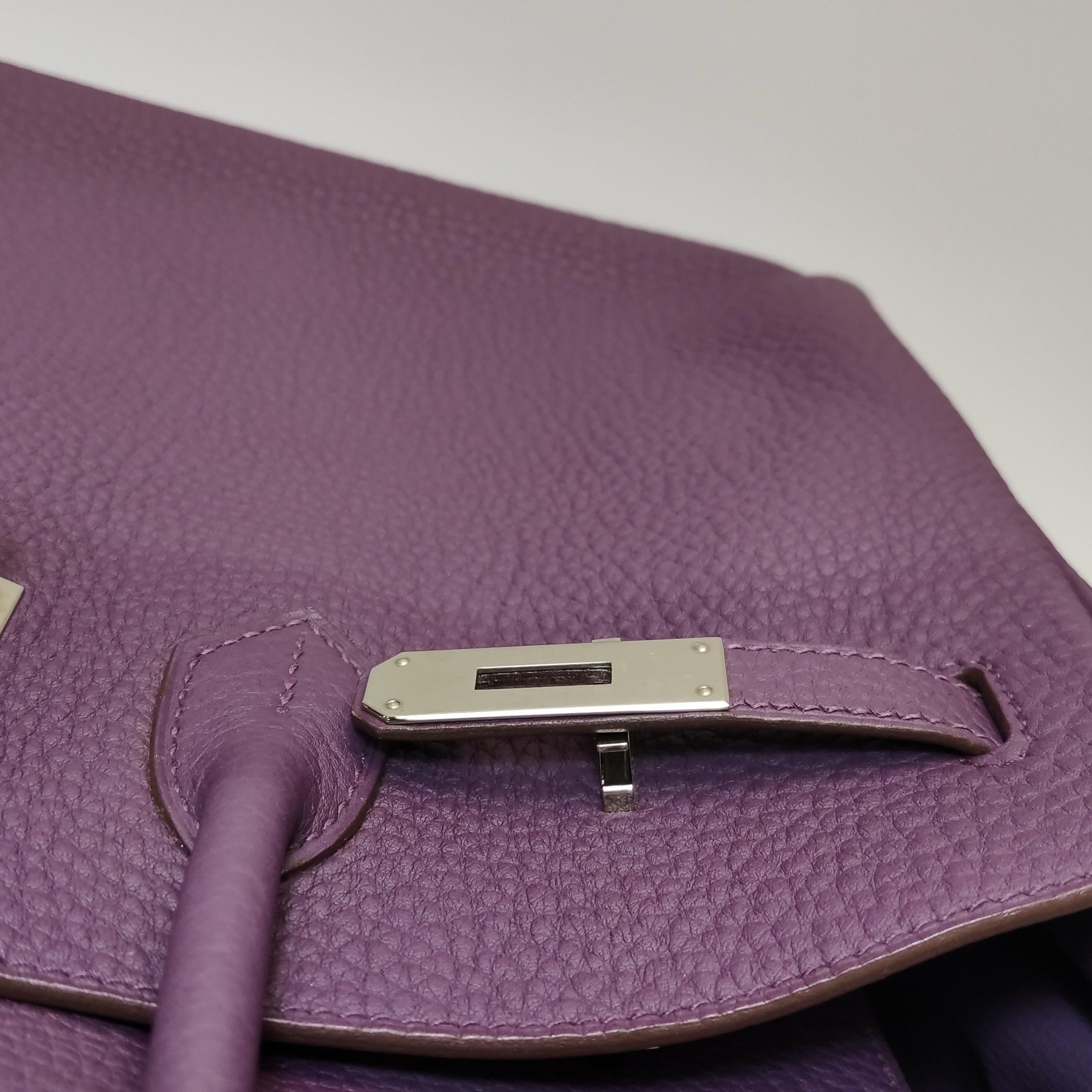 Hermès Birkin 35 Torillon Clemence Piel N5 Cassis Violeta Palladium Herraje 2 9