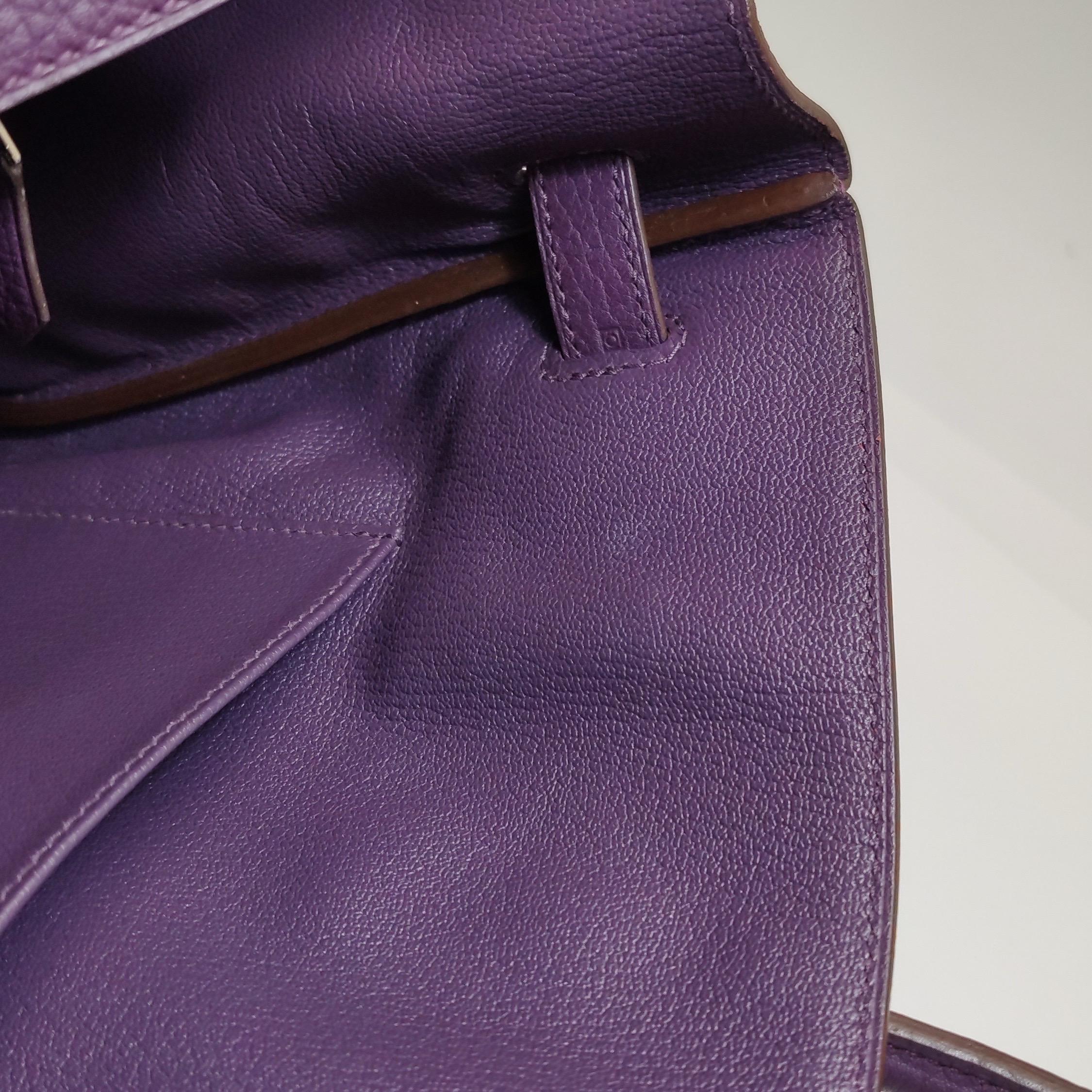 Hermès Birkin 35 Torillon Clemence Piel N5 Cassis Violeta Palladium Herraje 2 3