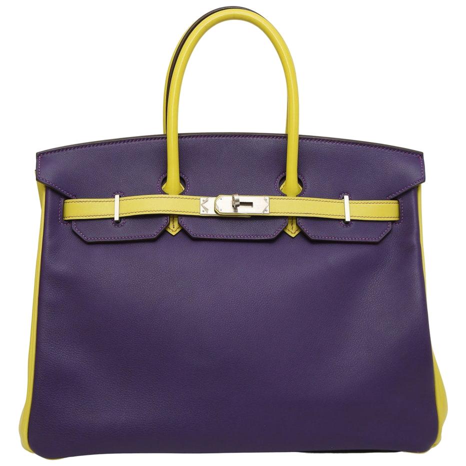 Hermès Birkin 35 ultra violet yellow lime